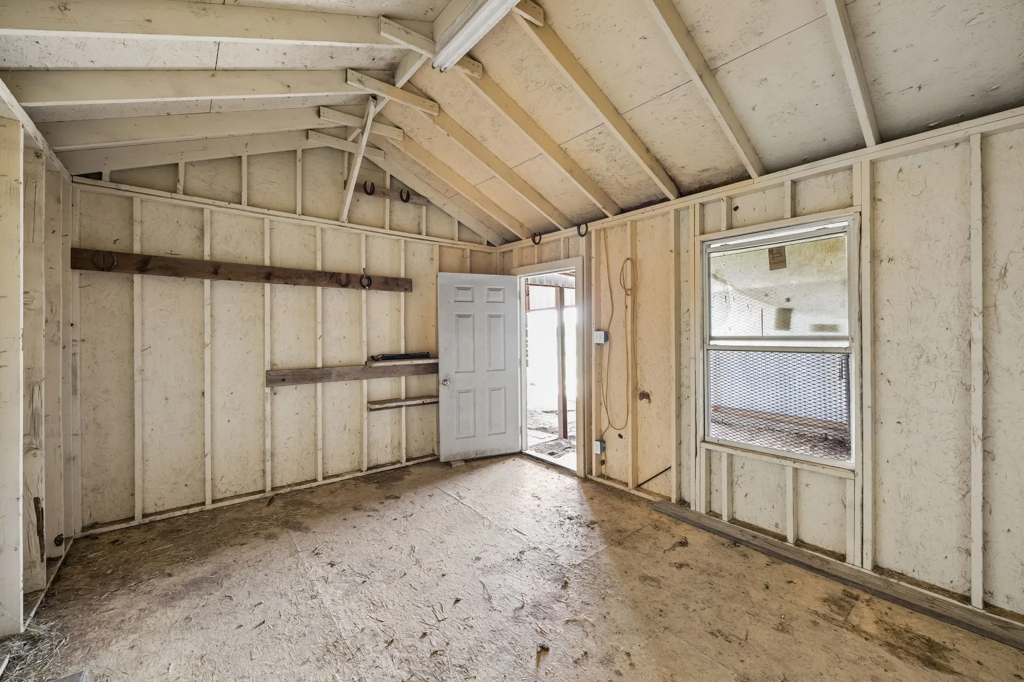Hay storage room inside stable