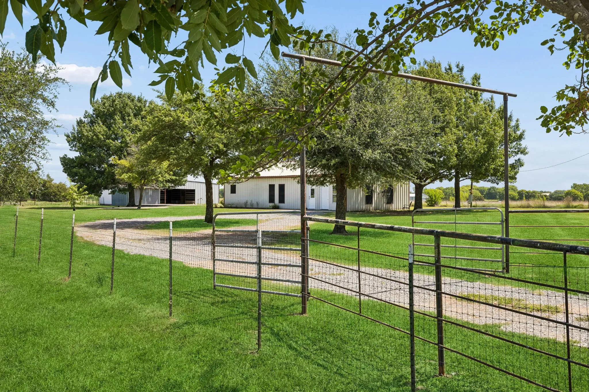 As you drive up to the property.