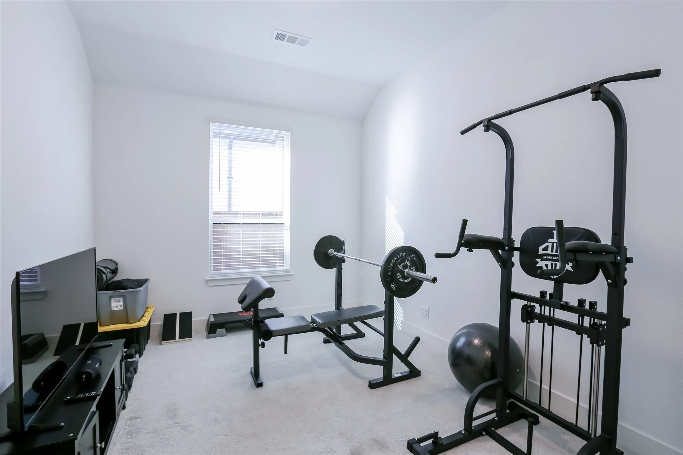 Media room made in a home gym