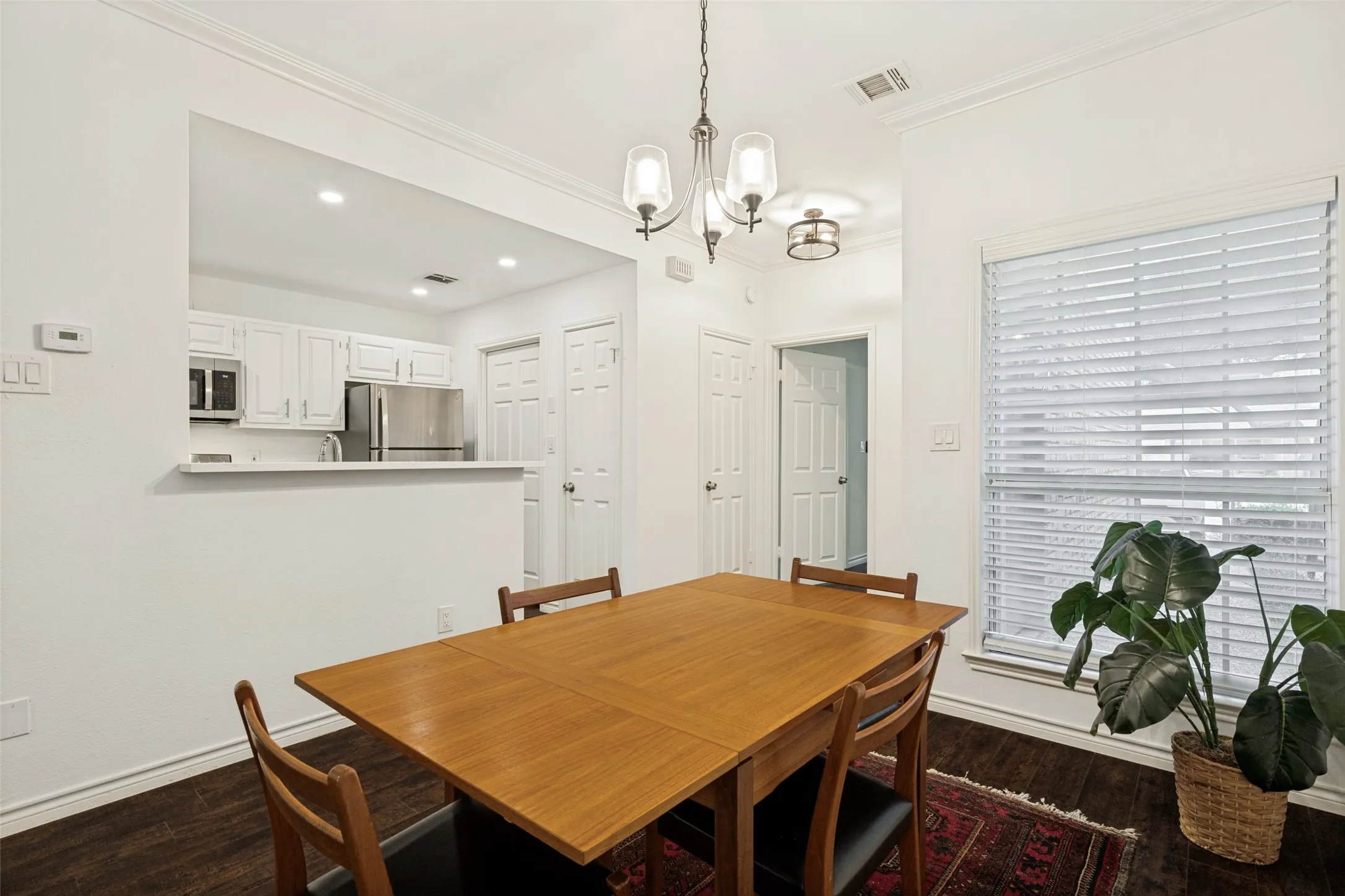 Kitchen opens to the dining area