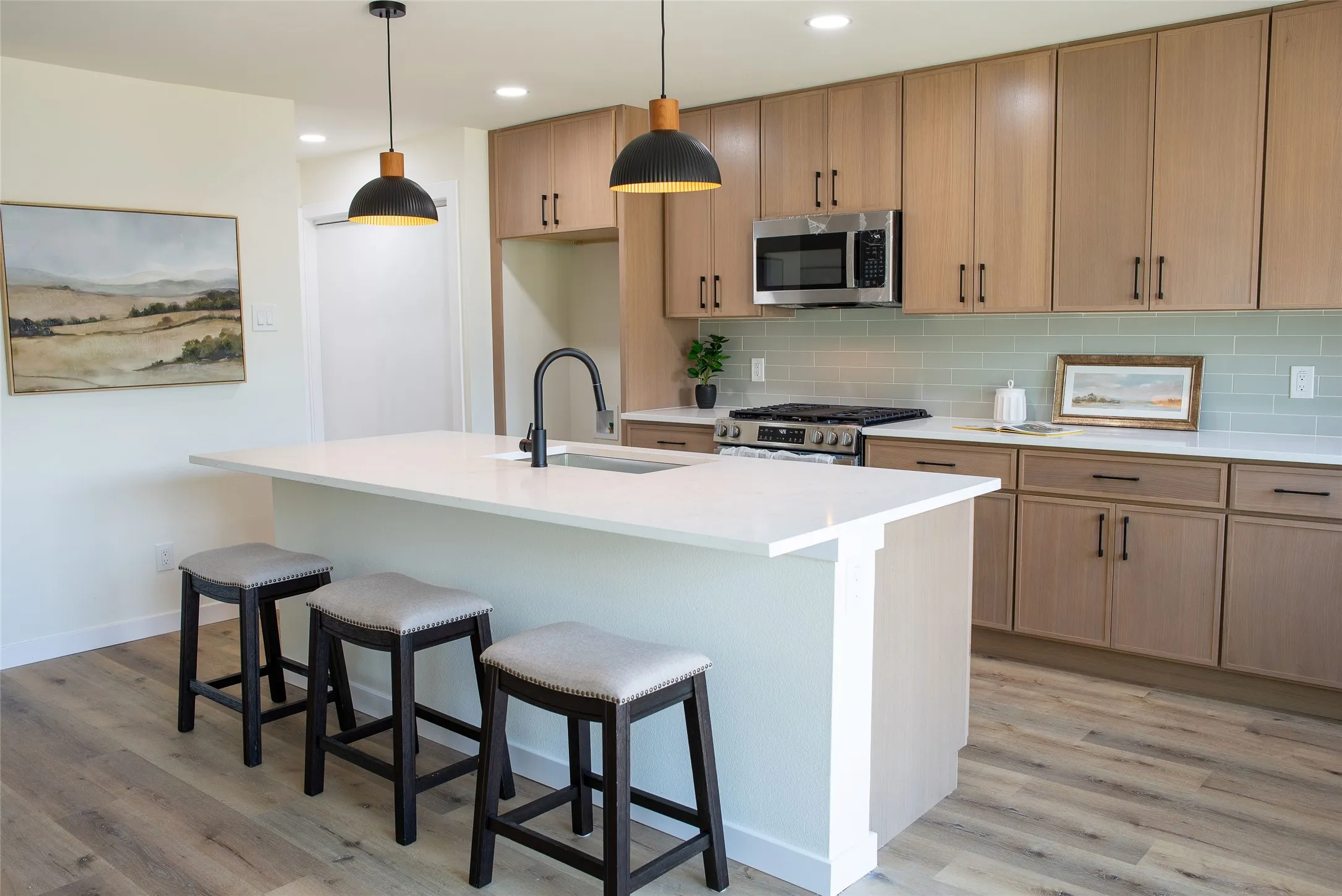 Kitchen with Countertop and Gas Range