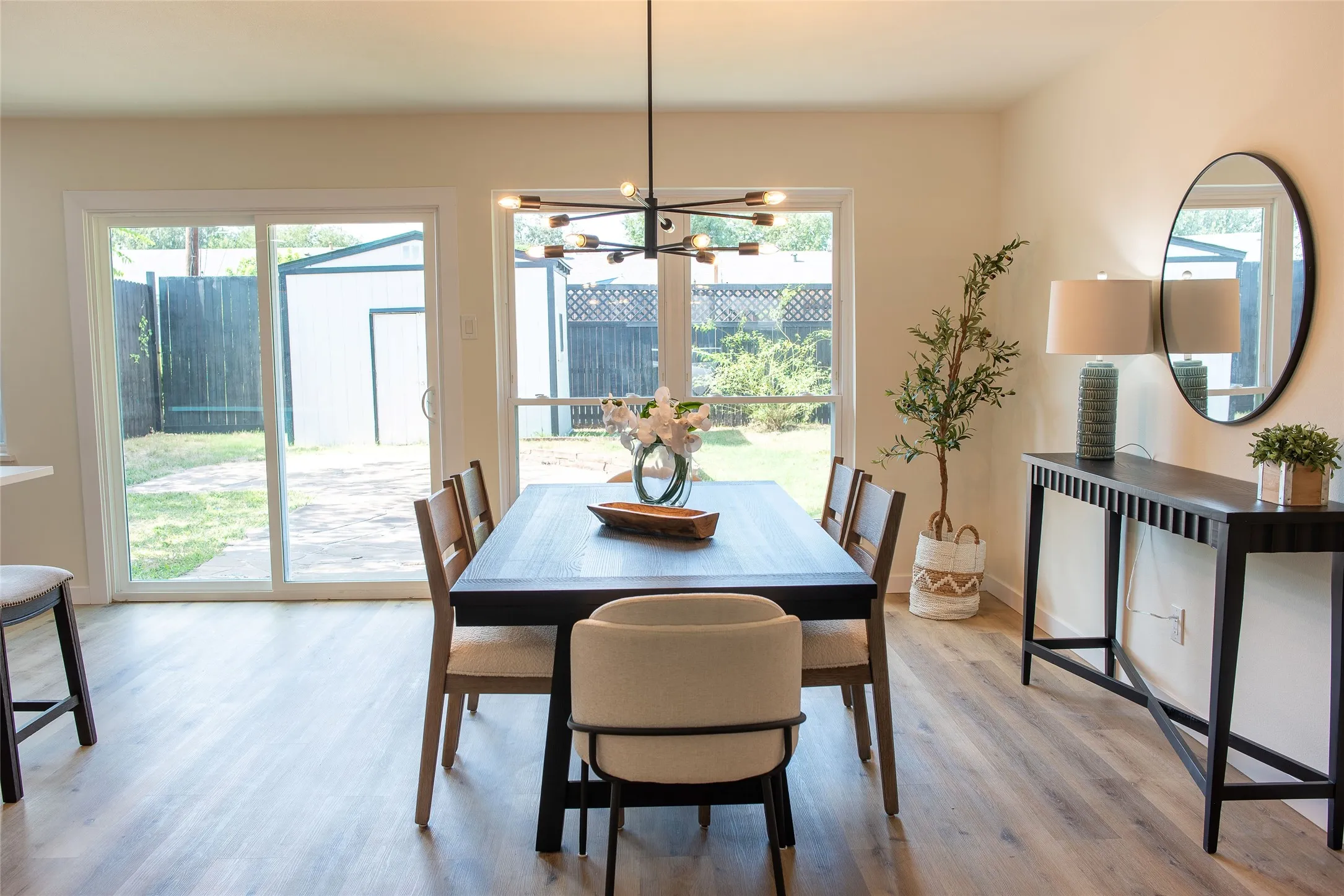 Dining Area with Backyard Access