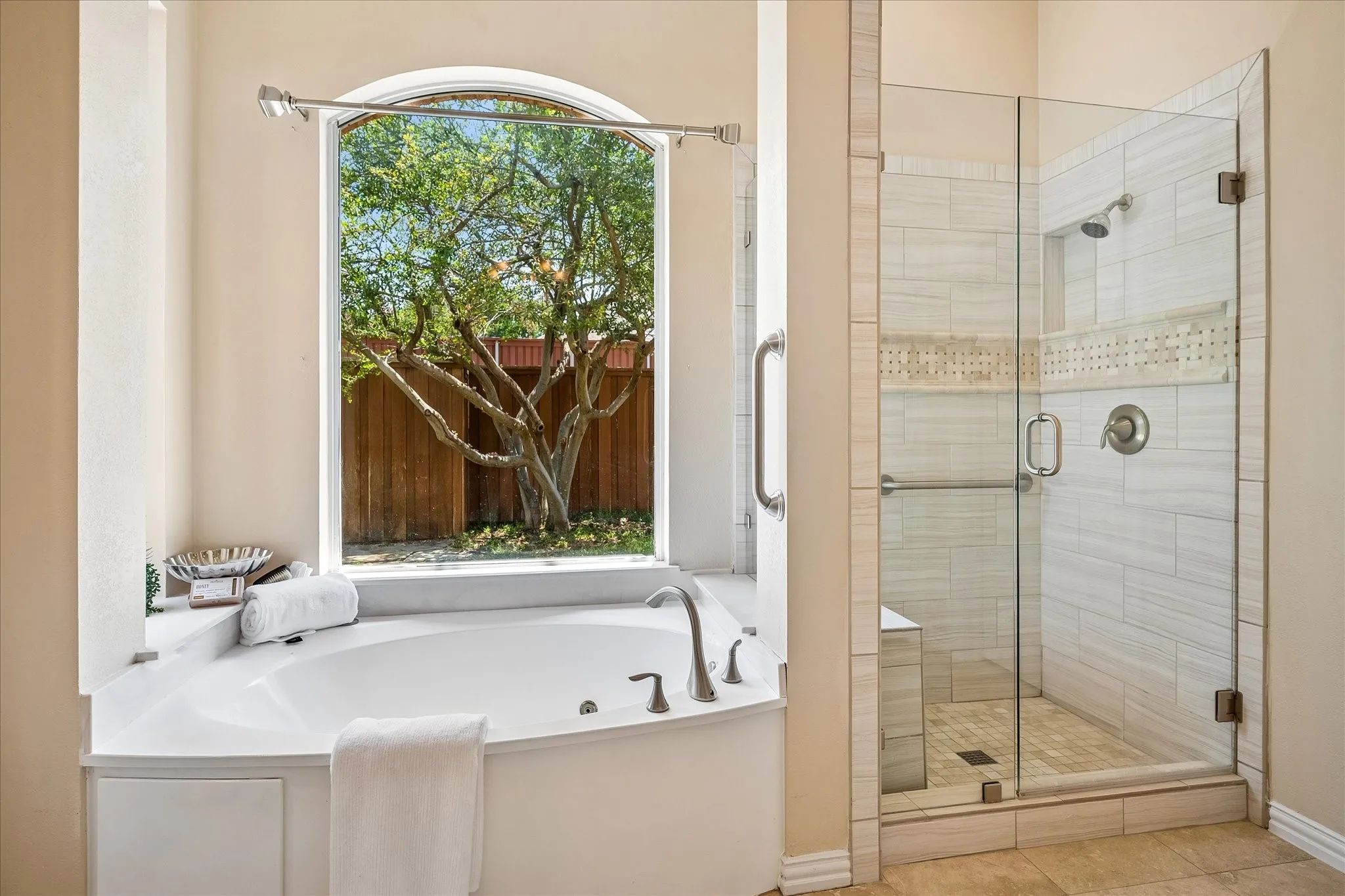 Beautifully remodeled shower.