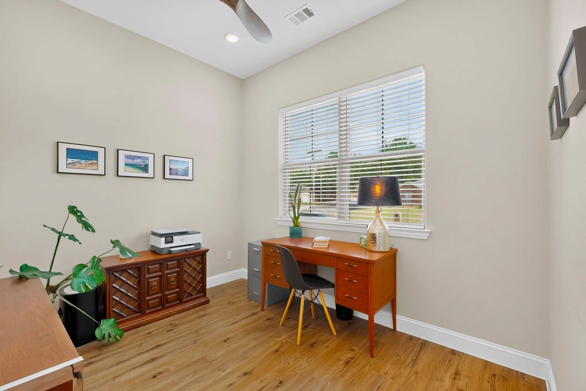 Serene views near the front of the home await.