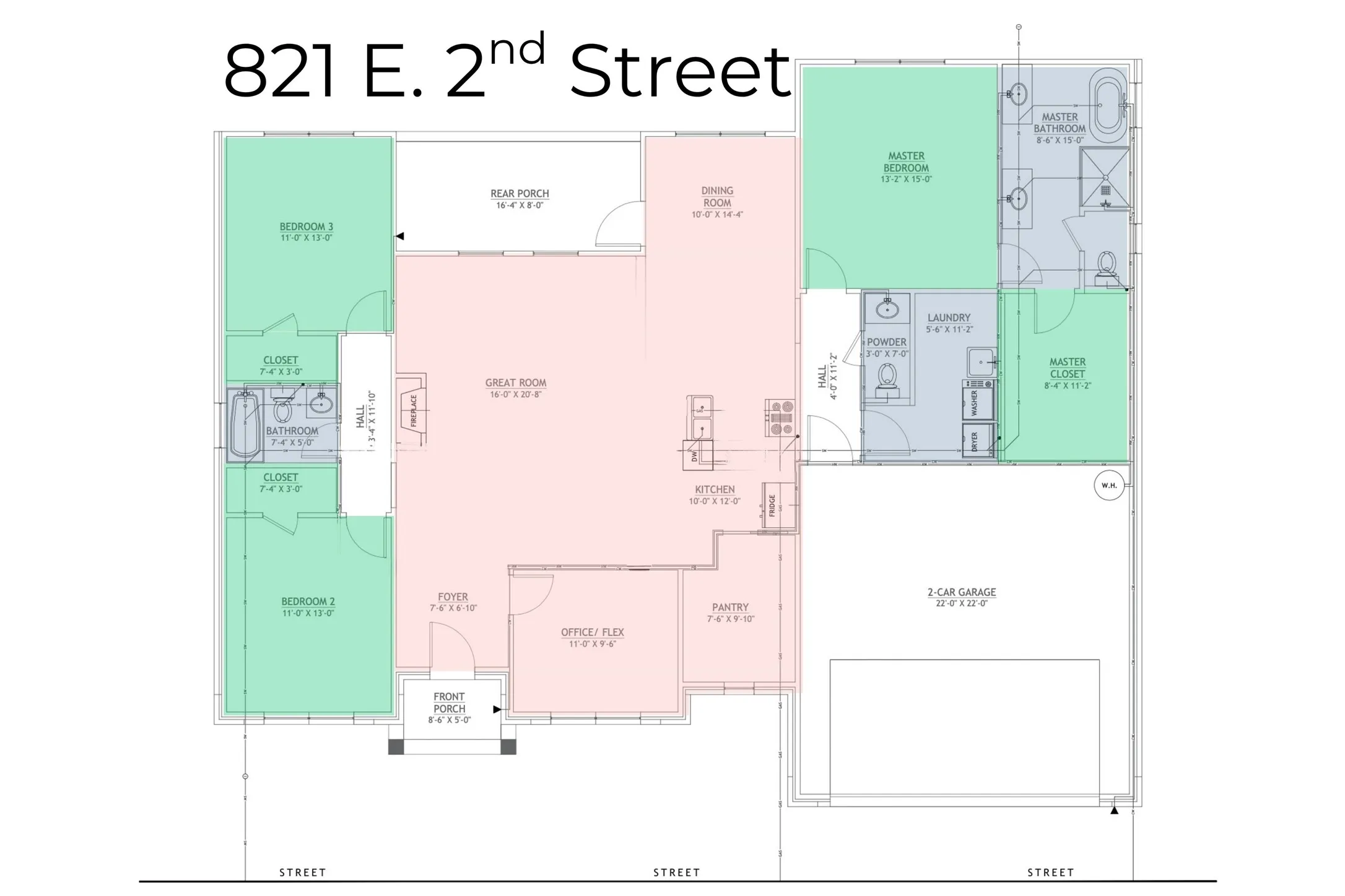 You'll love the east-west bedroom "wings" in this layout.  Don't miss it!