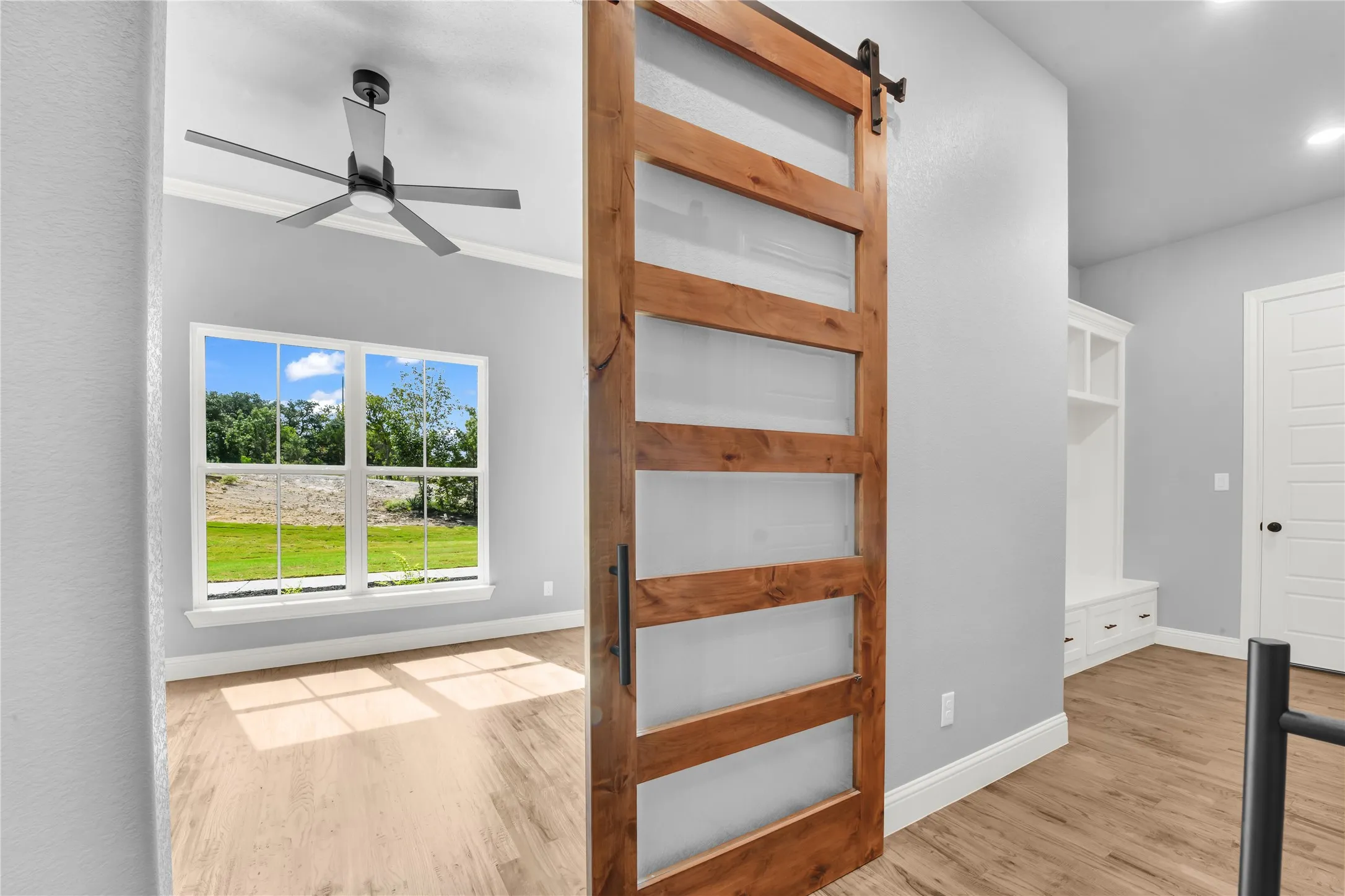 Office with barn slide door