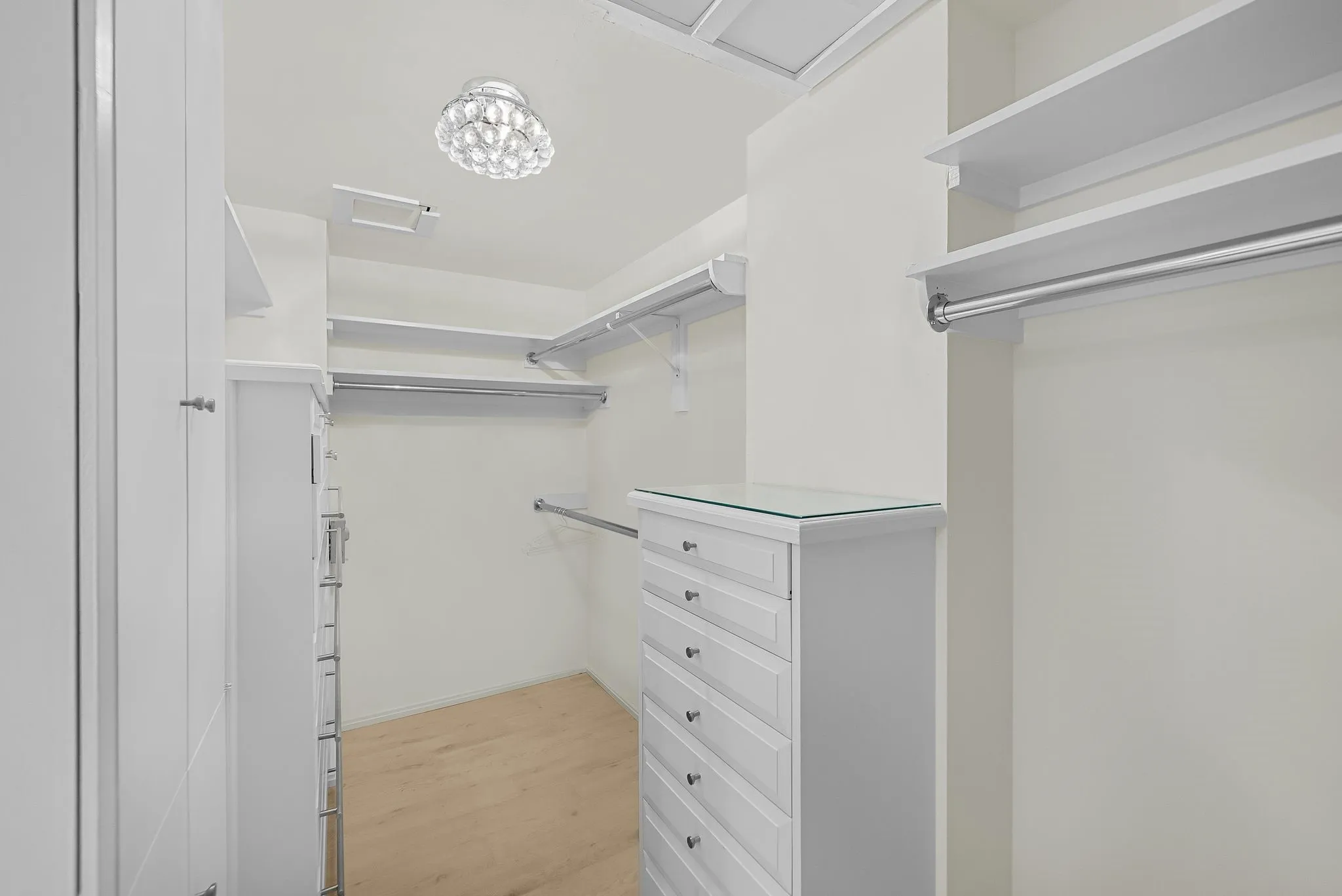 tons of storage and custom closets