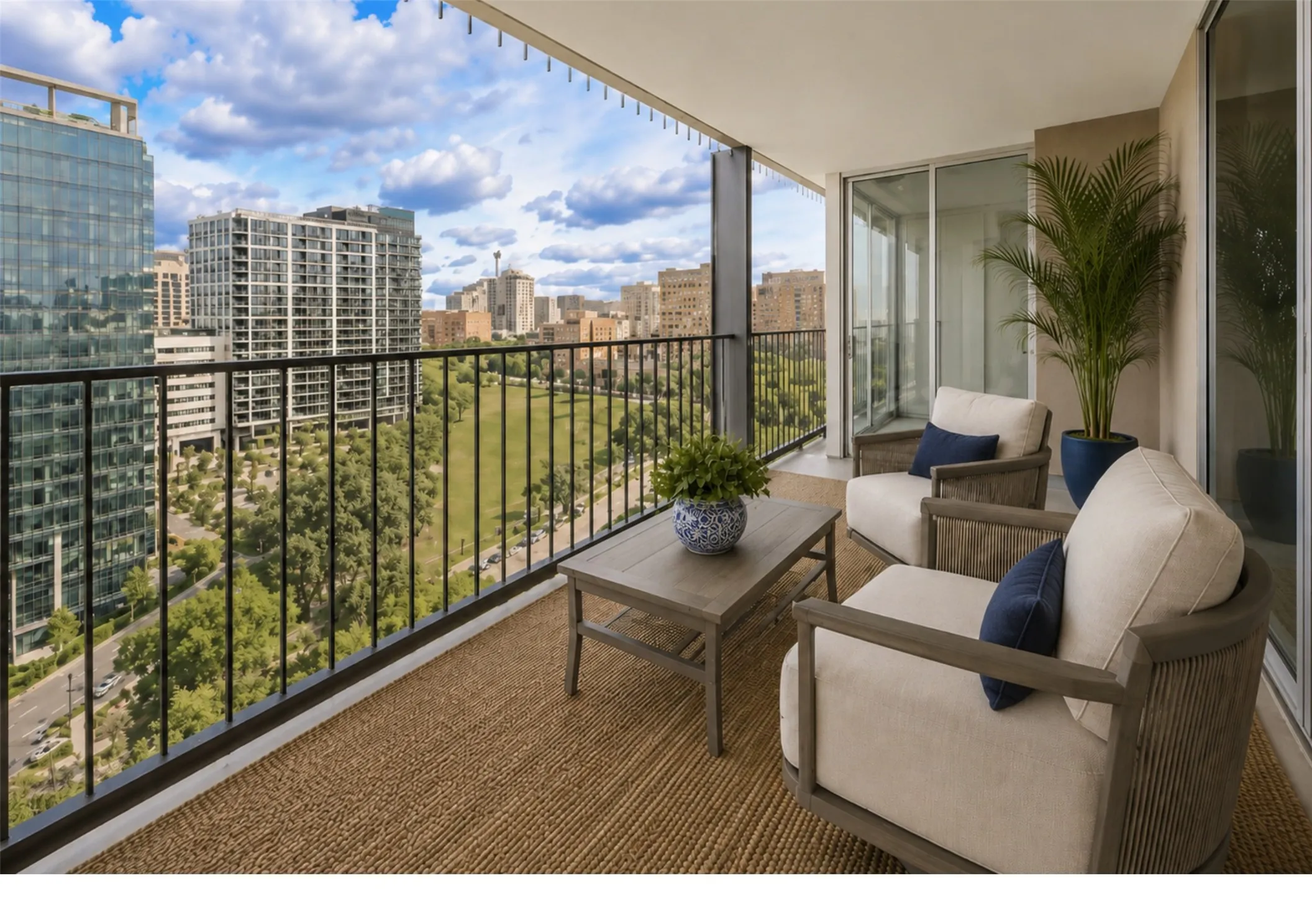balcony access from every room.  *virtually staged in photo
