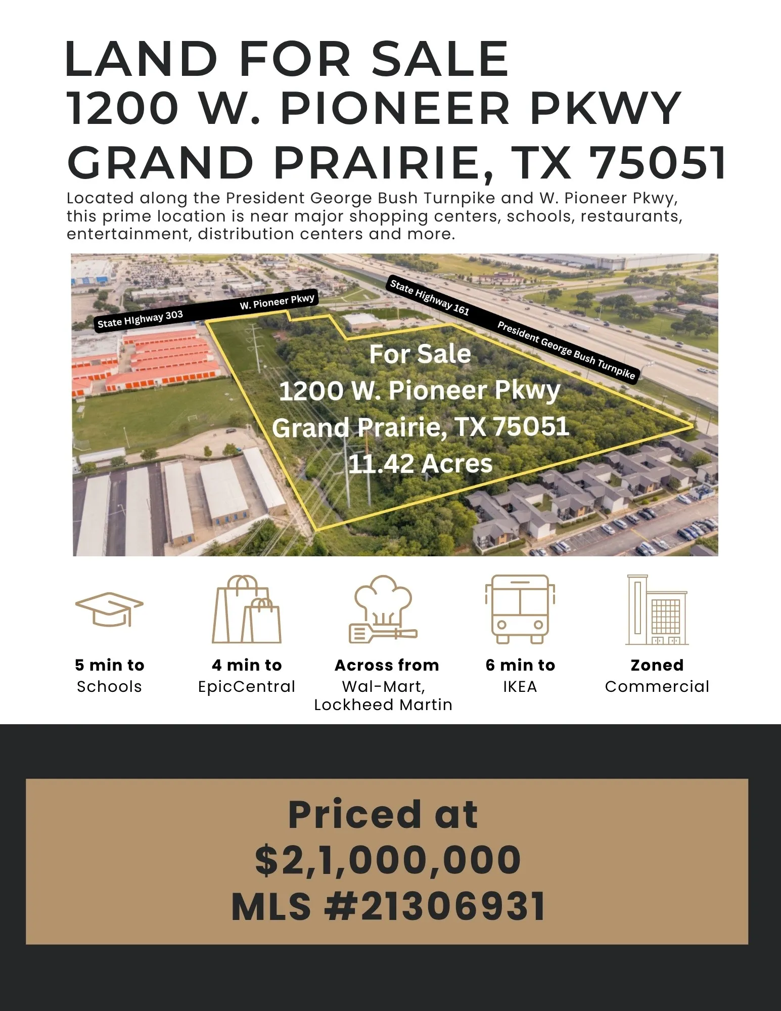 For Sale: 1200 W. Pioneer Pkwy. Grand Prairie, TX 75051