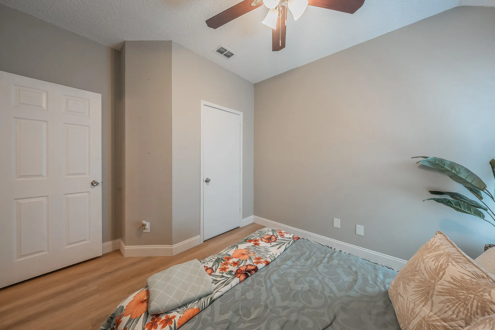 Wood-finish flooring throughout