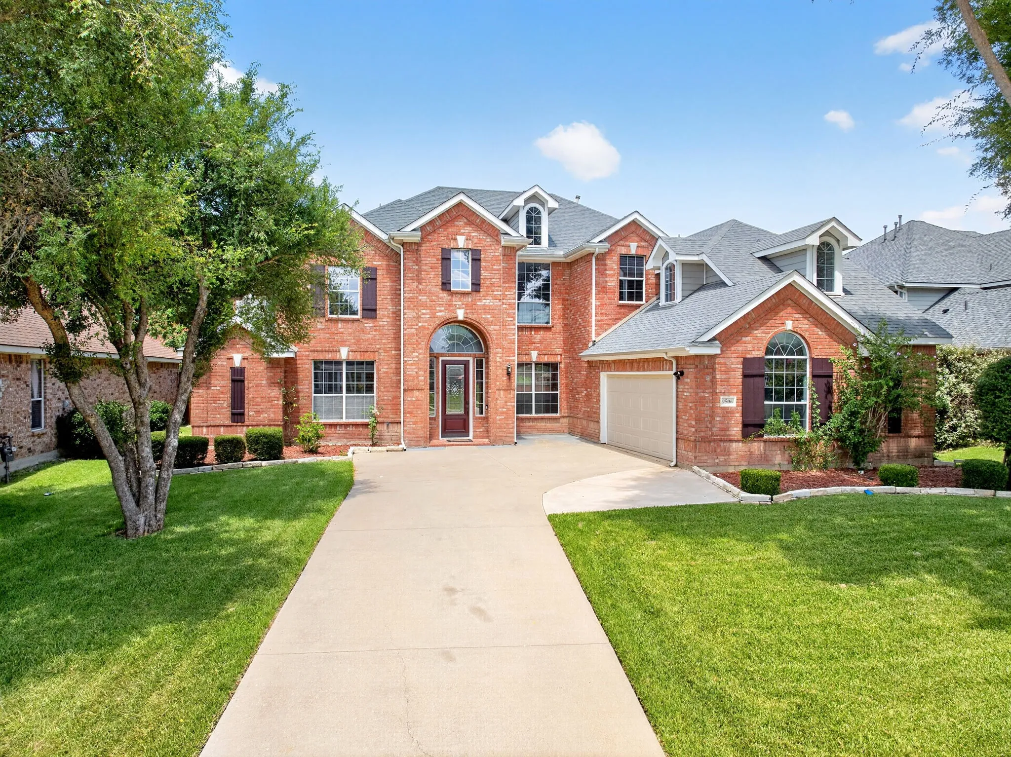 Elevated aerial view of the home