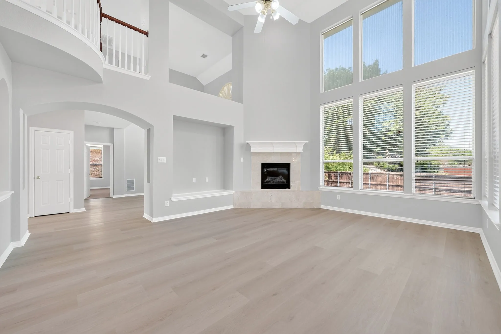 Open family room filled with natural light
