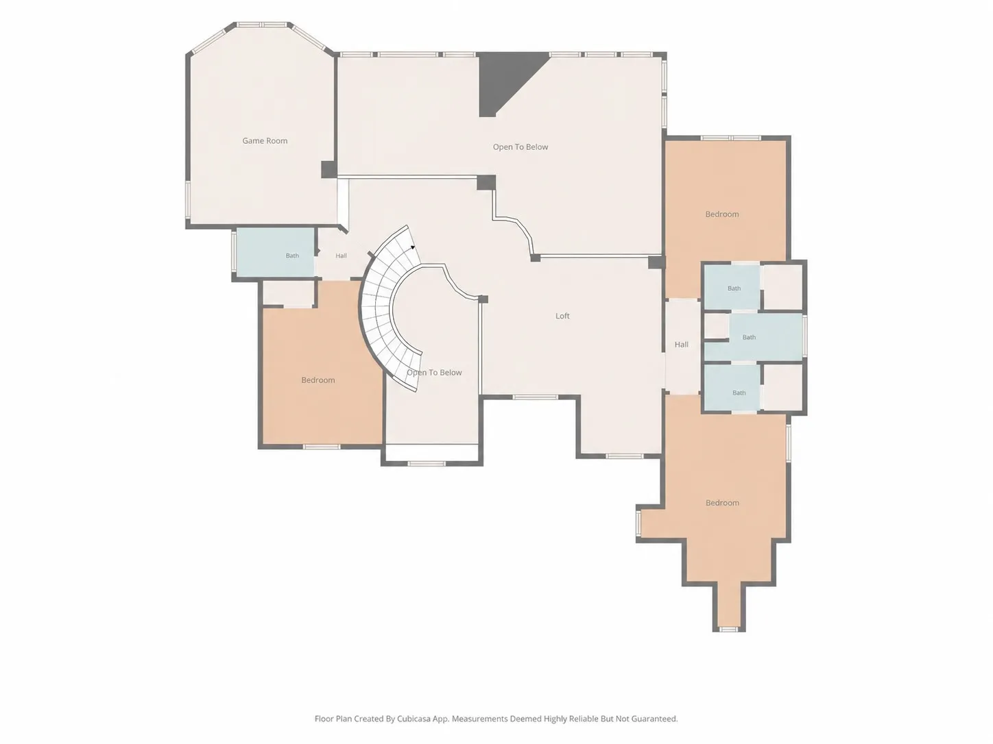 Second-floor plan; layout is approximate