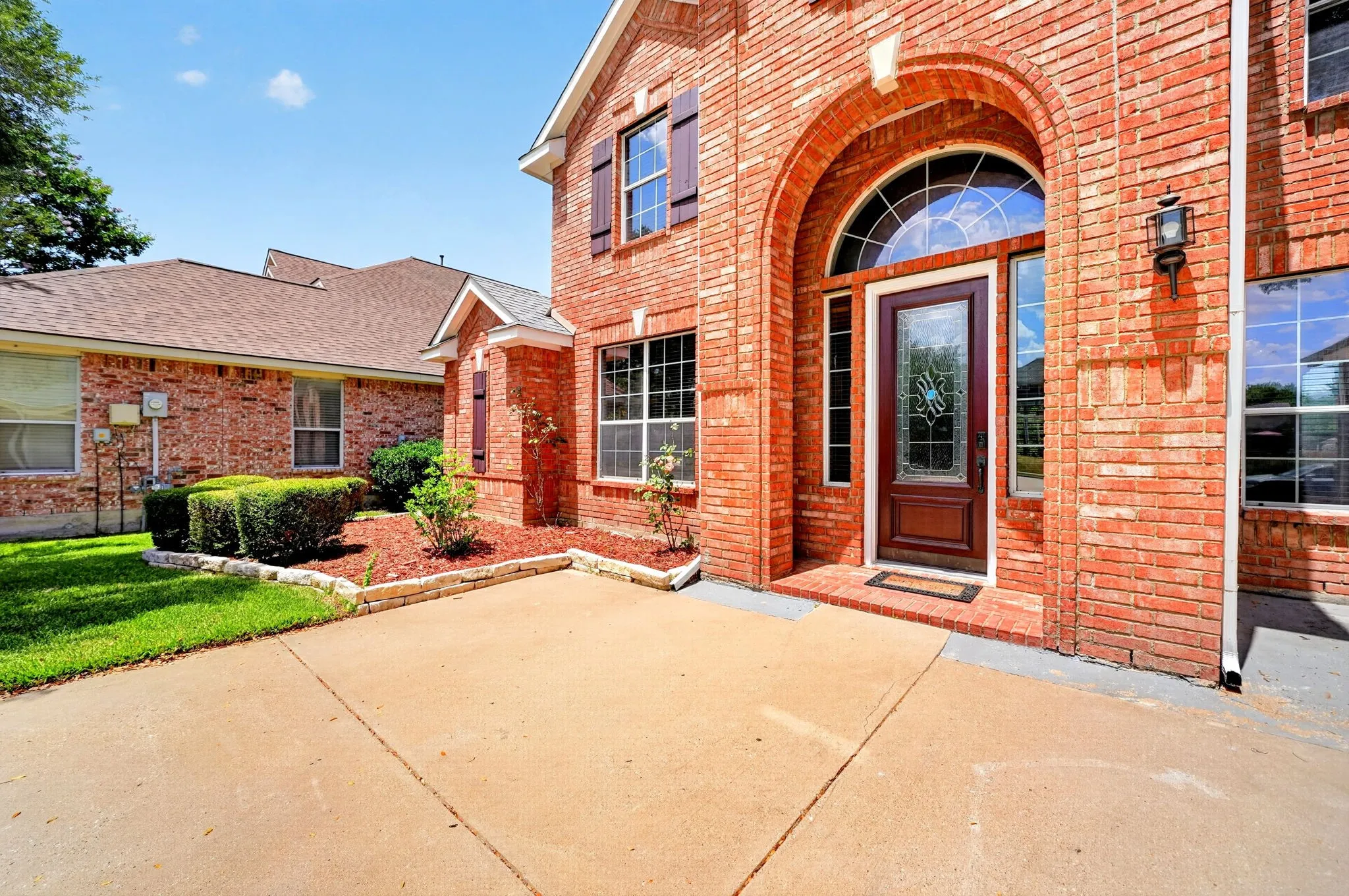 Welcoming covered front entry