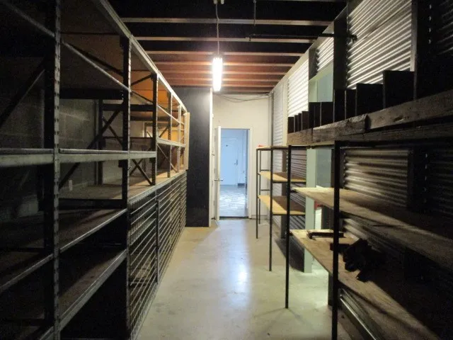 Storage area with shelving