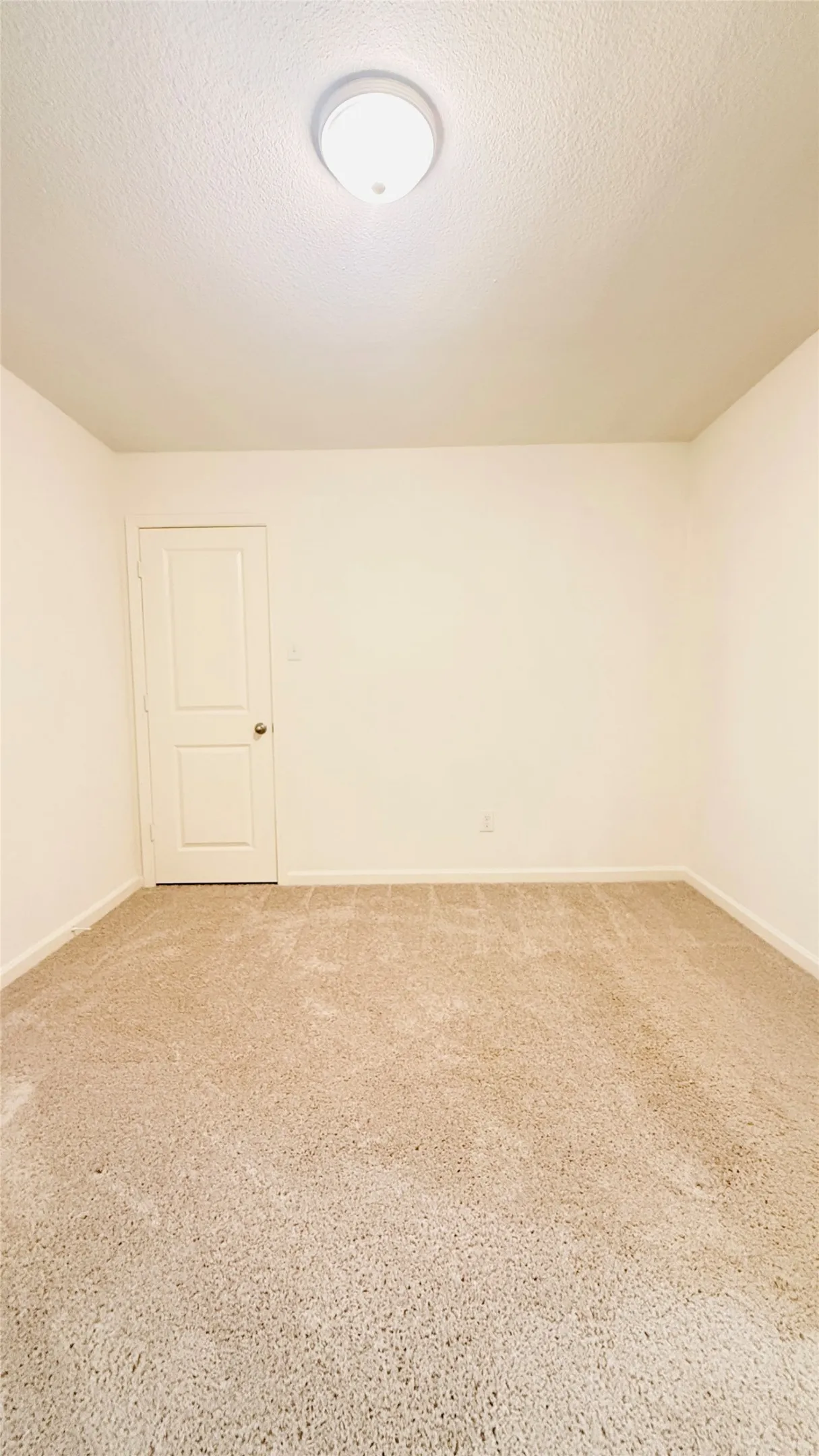 Spacious room featuring neutral carpeting, two large windows with blinds, a ceiling fan with integrated lighting, and light-toned wall finishes