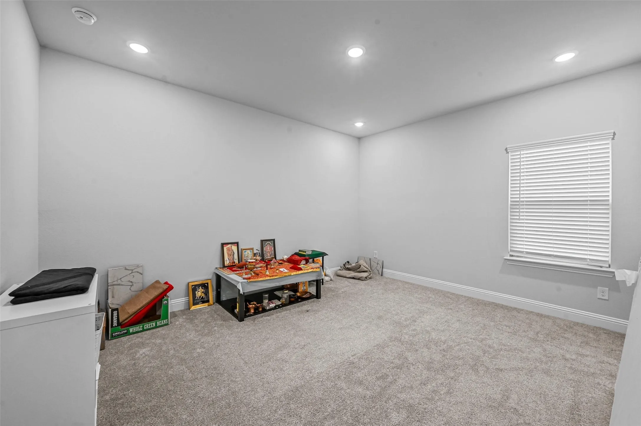 Rec room featuring carpet and recessed lighting