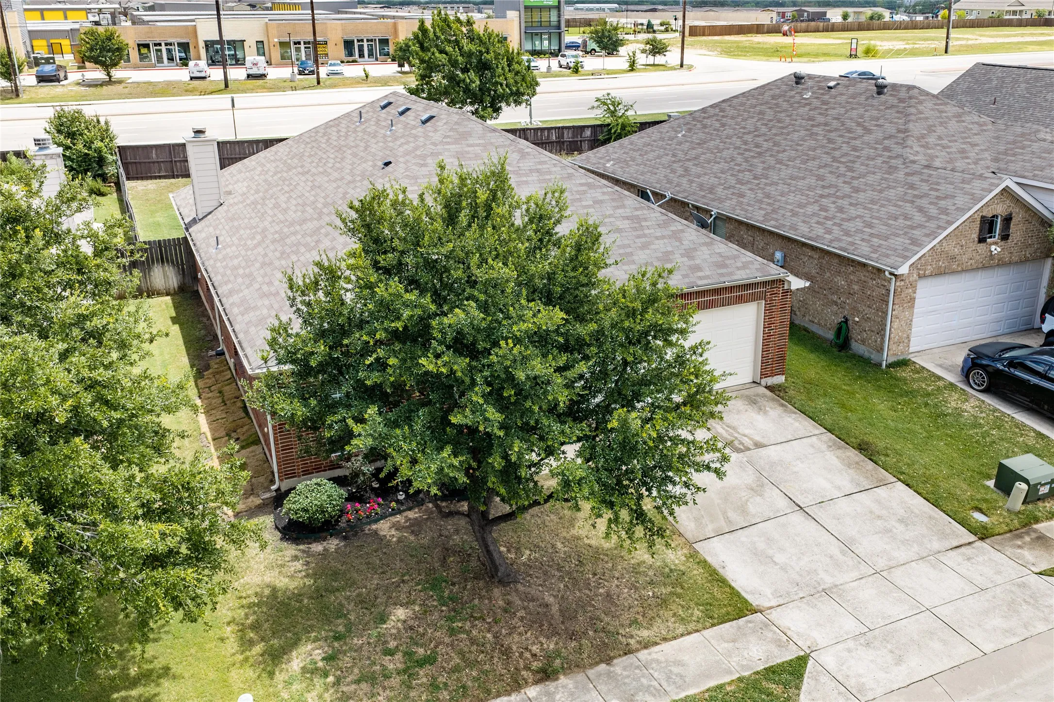 Aerial view of the side