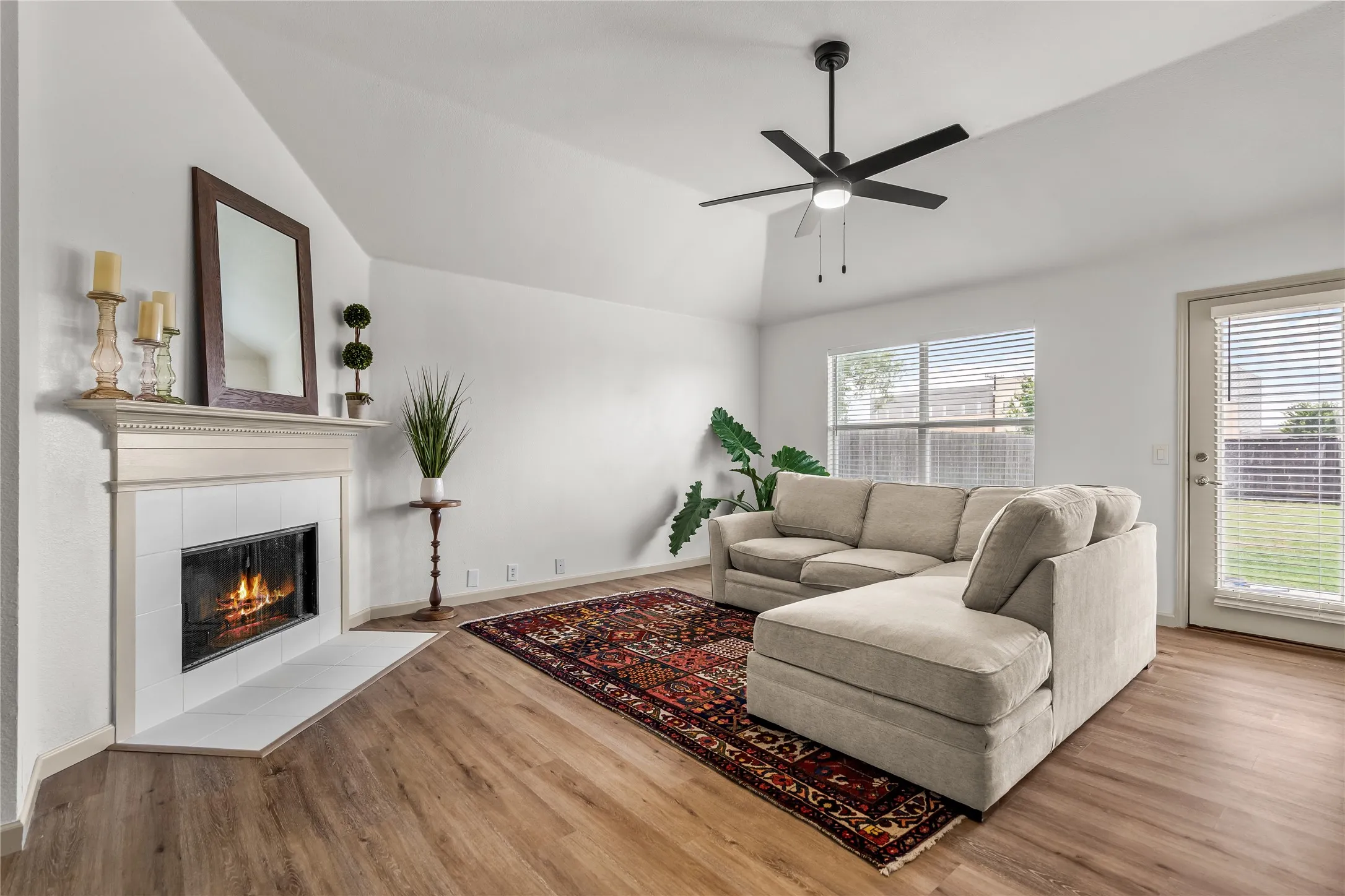 Living room with fireplace