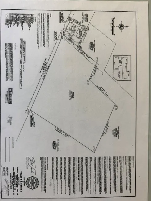 Land Survey Plat. Illustrating the property boundaries, dimensions, and legal descriptions for the defined tracts