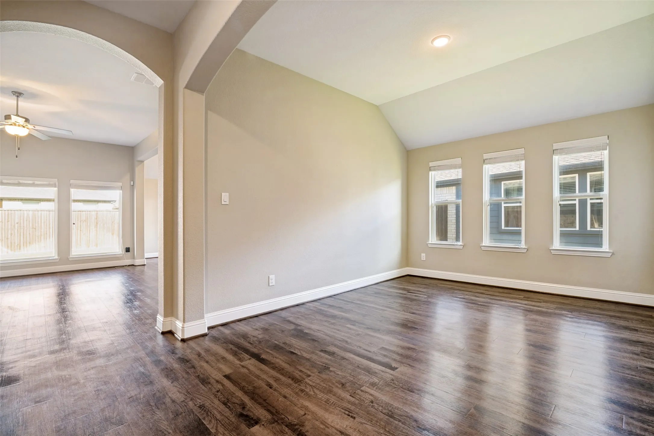 Hallway and Dining Room, looking towards the Living Room.