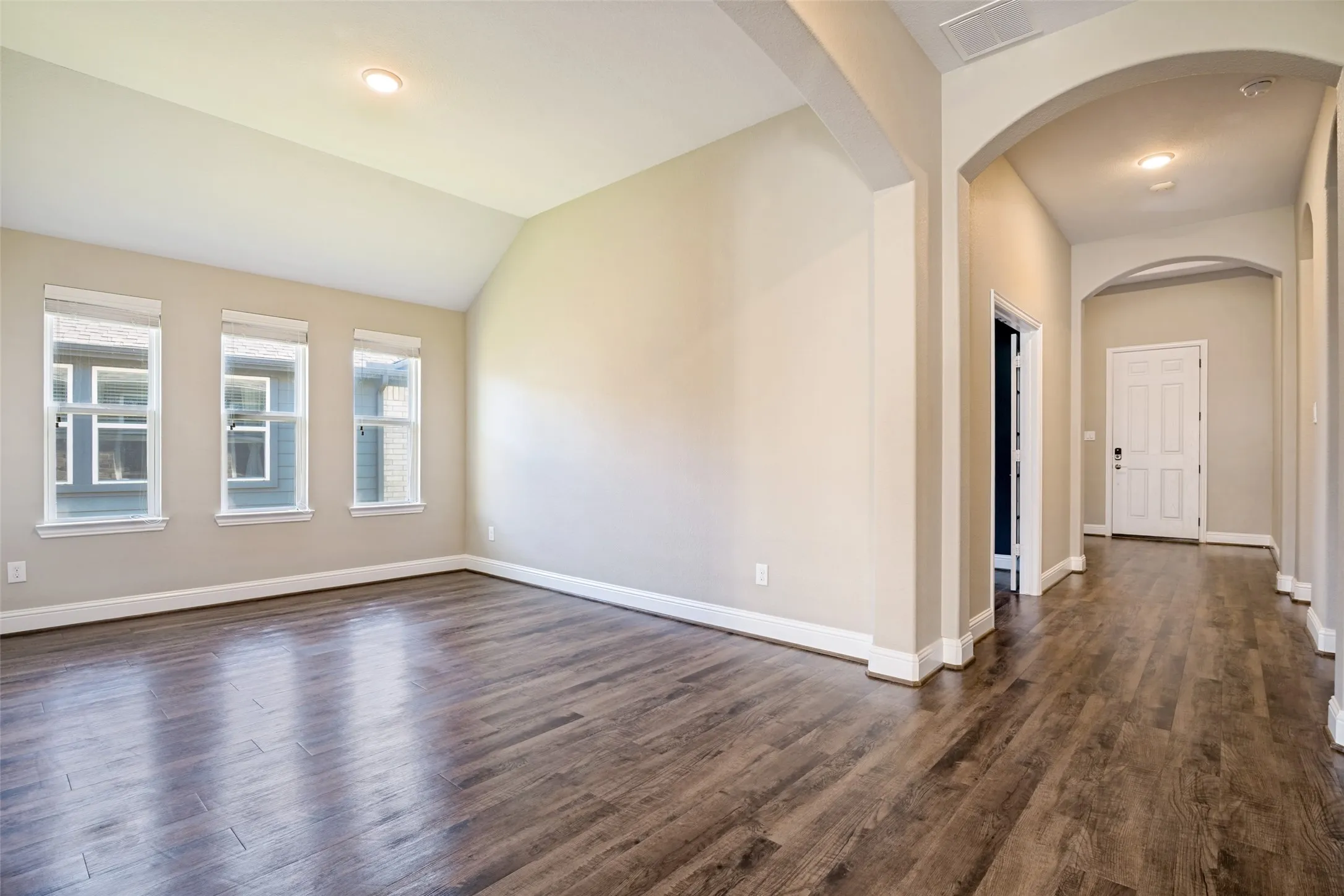 Hallway and Dining Room, looking towards the front door.