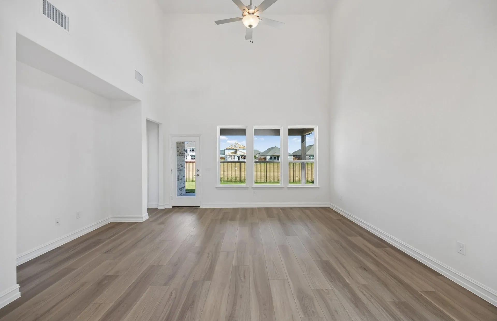 Soaring ceilings in living room