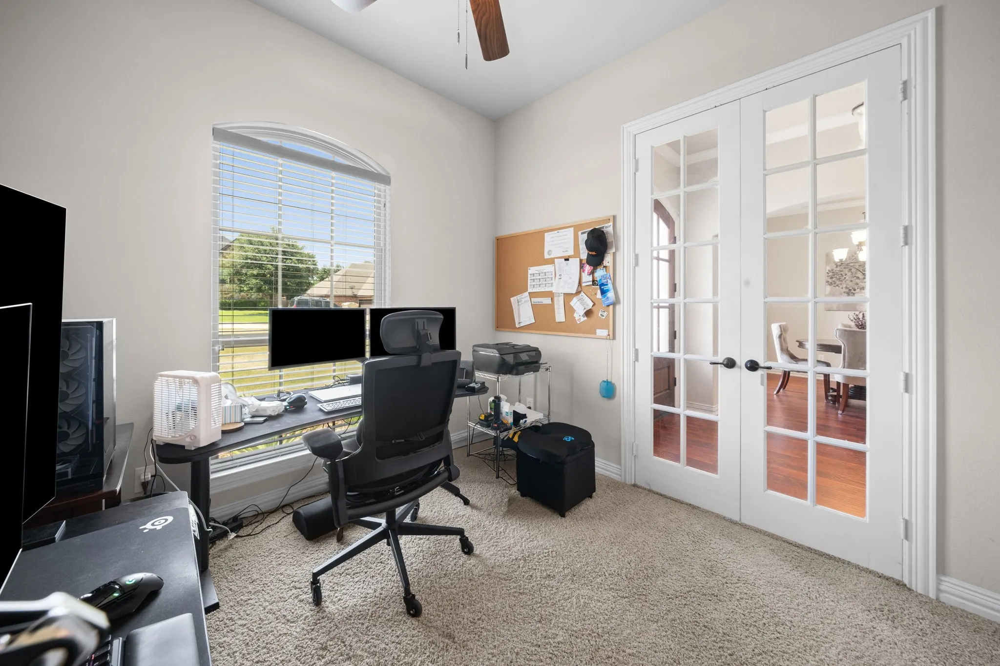 Study with beautiful French doors and lots of natural light.