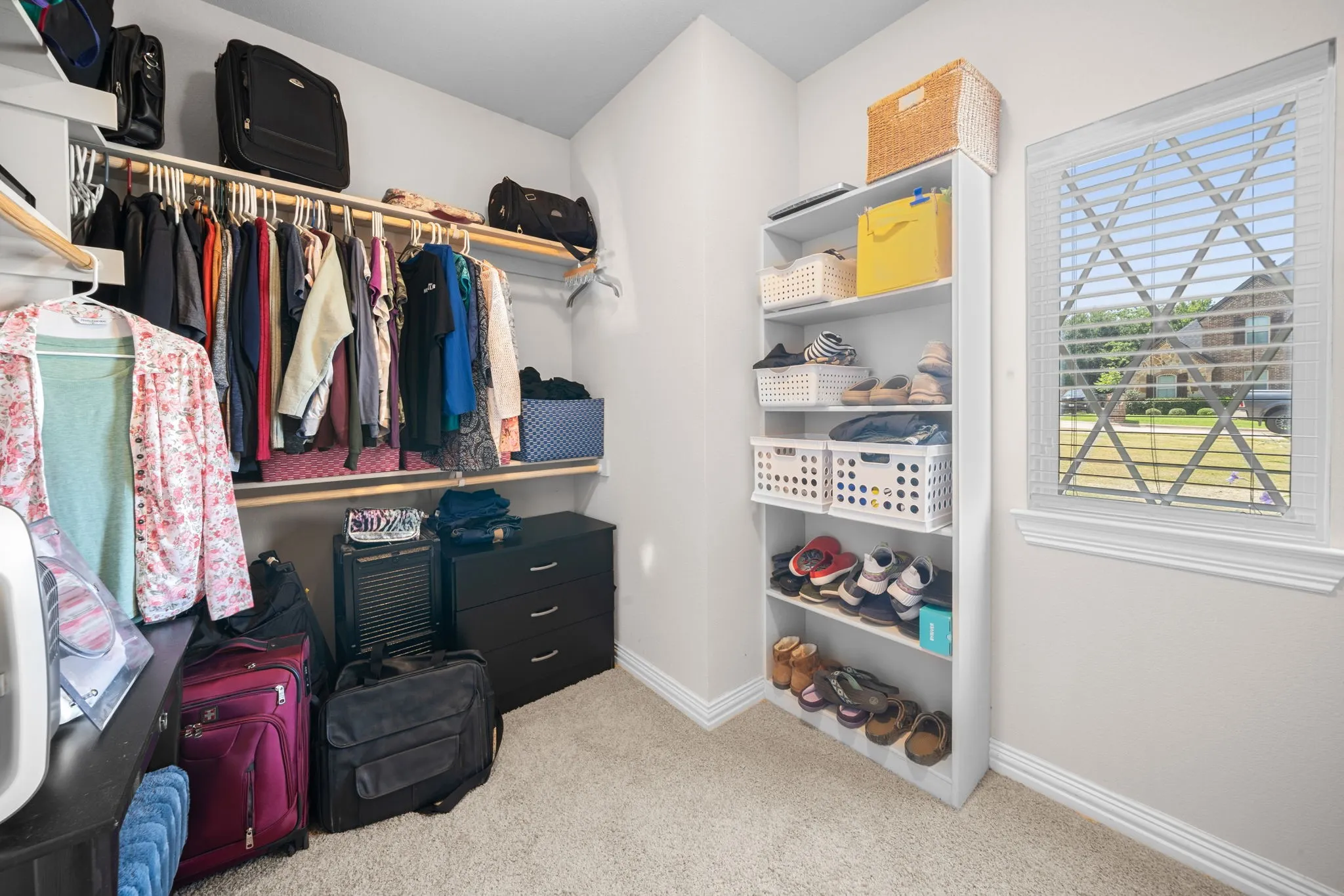 Large walk-in closet  in the primary bath.