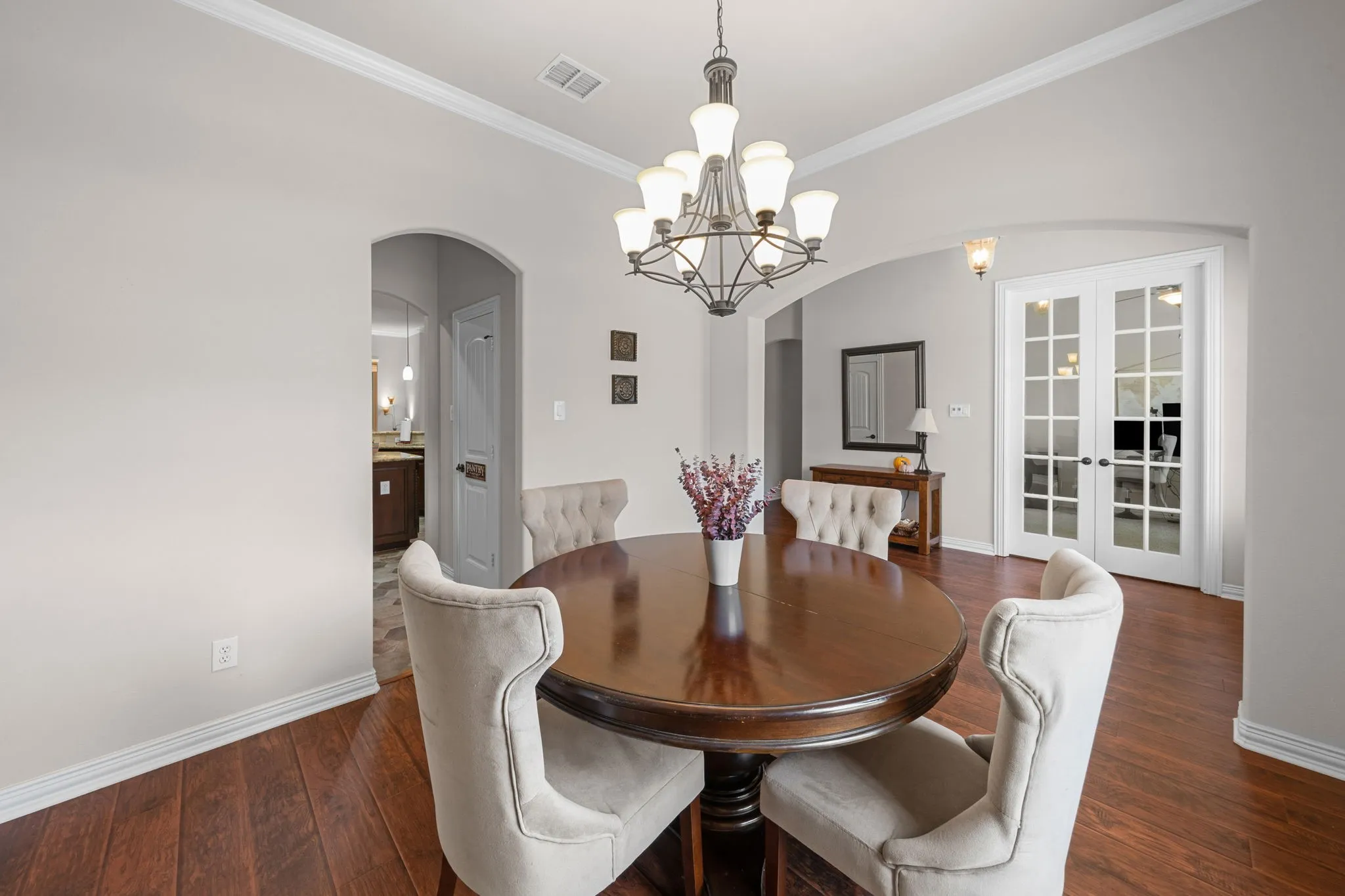 Dining area is off of the Grand Foyer and adjacent to the study.