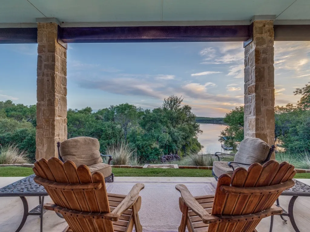 Back patio of the main house overlooking the water.