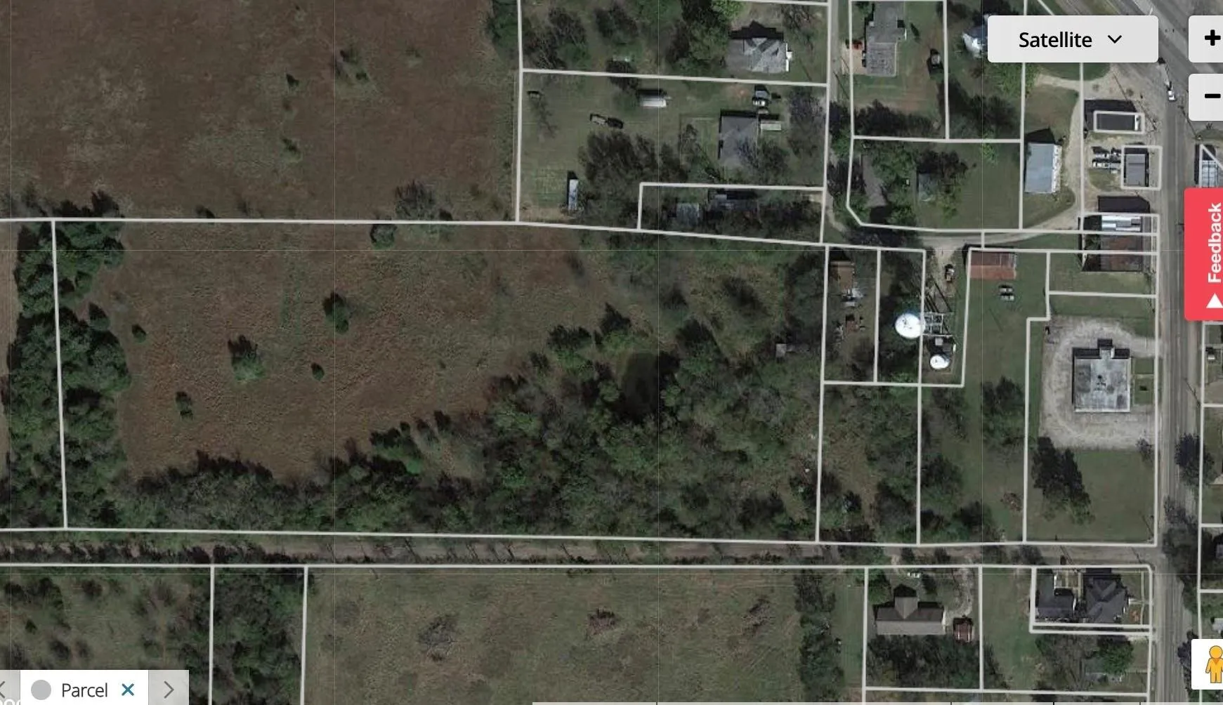 Aerial view of property's location with property boundaries highlighted