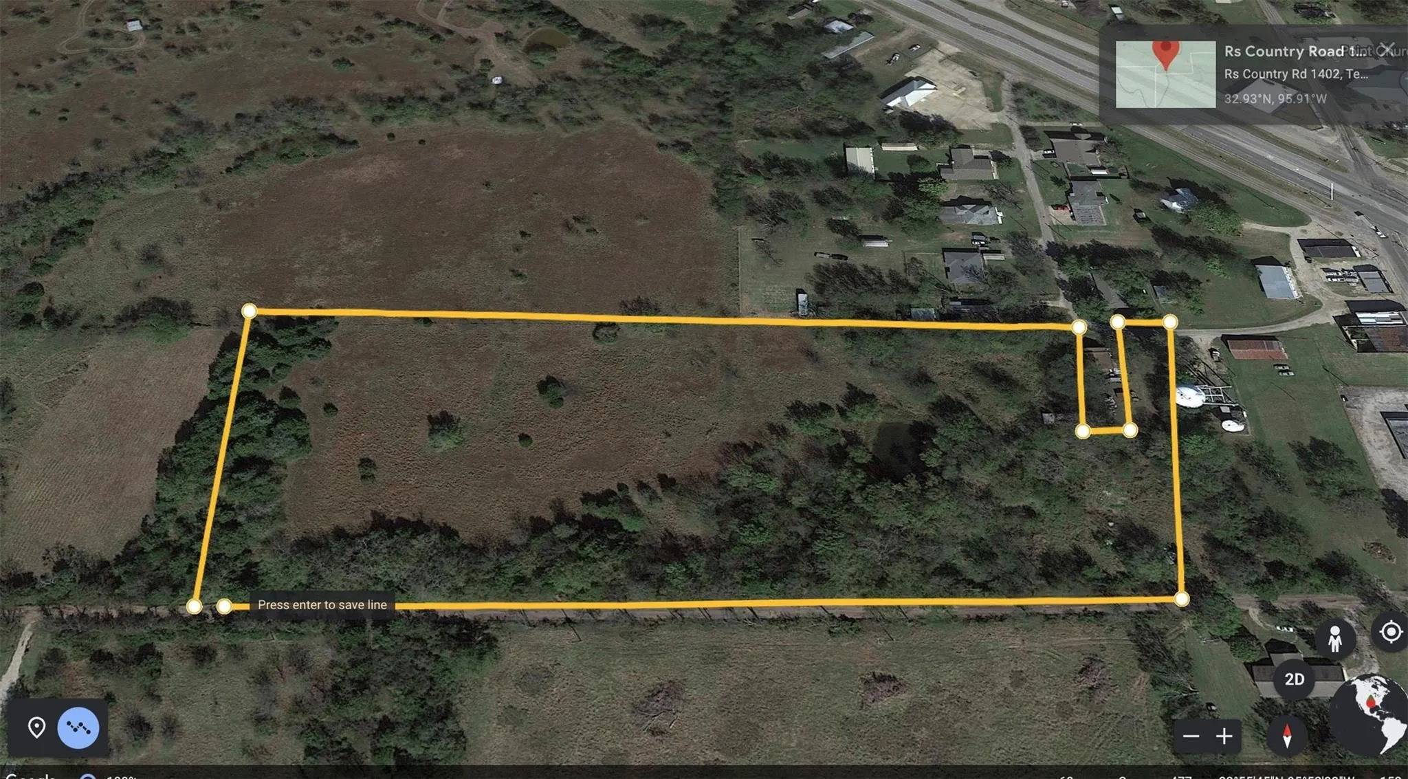 Map / location with property boundaries highlighted