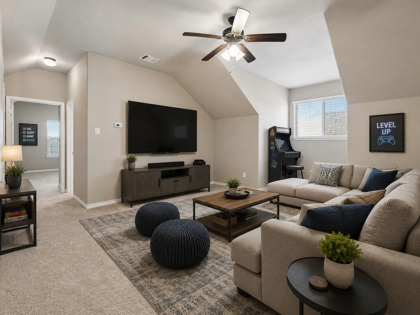 Game Room - virtually staged
