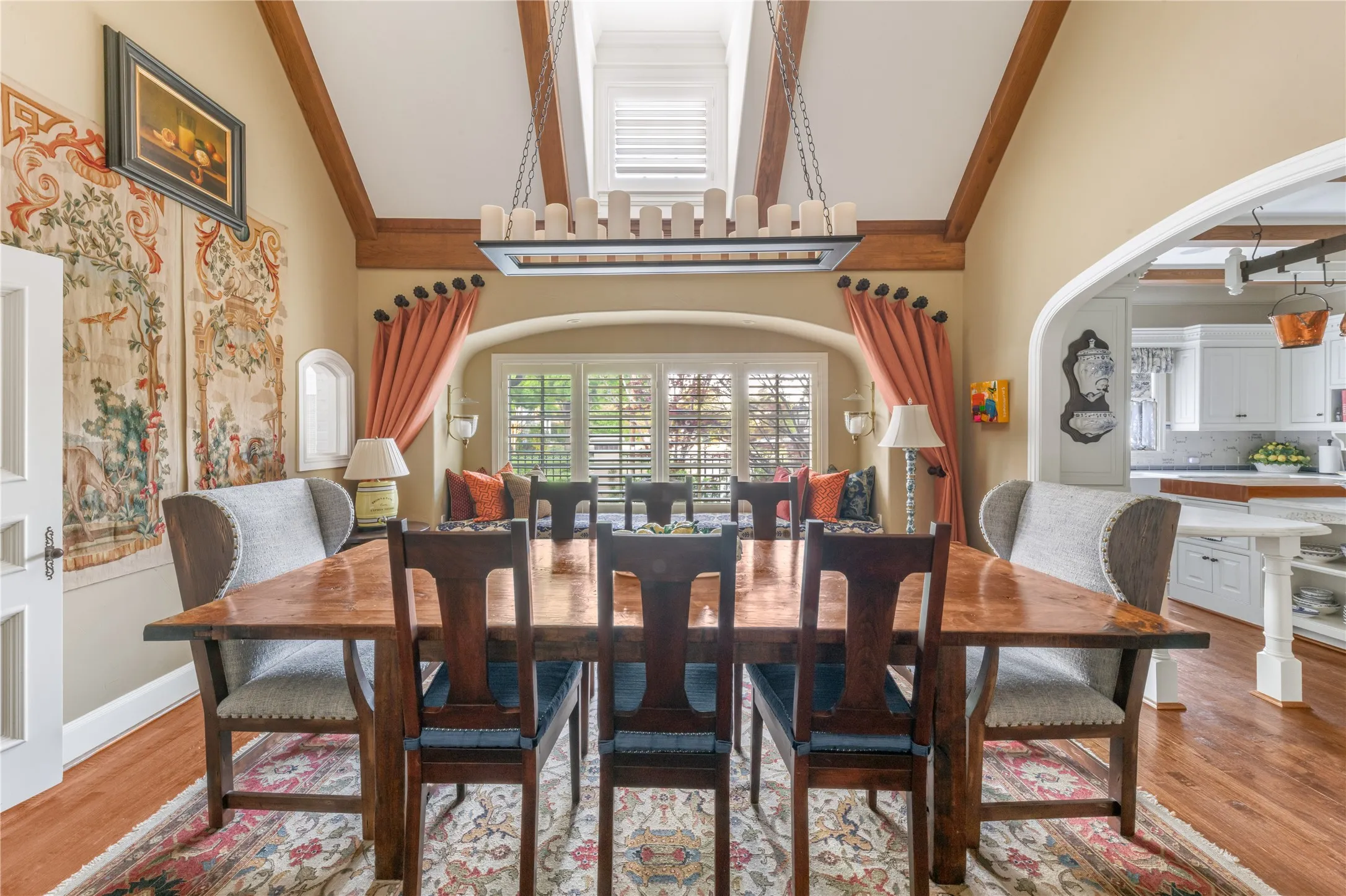 Fireplace with Large Window Seat