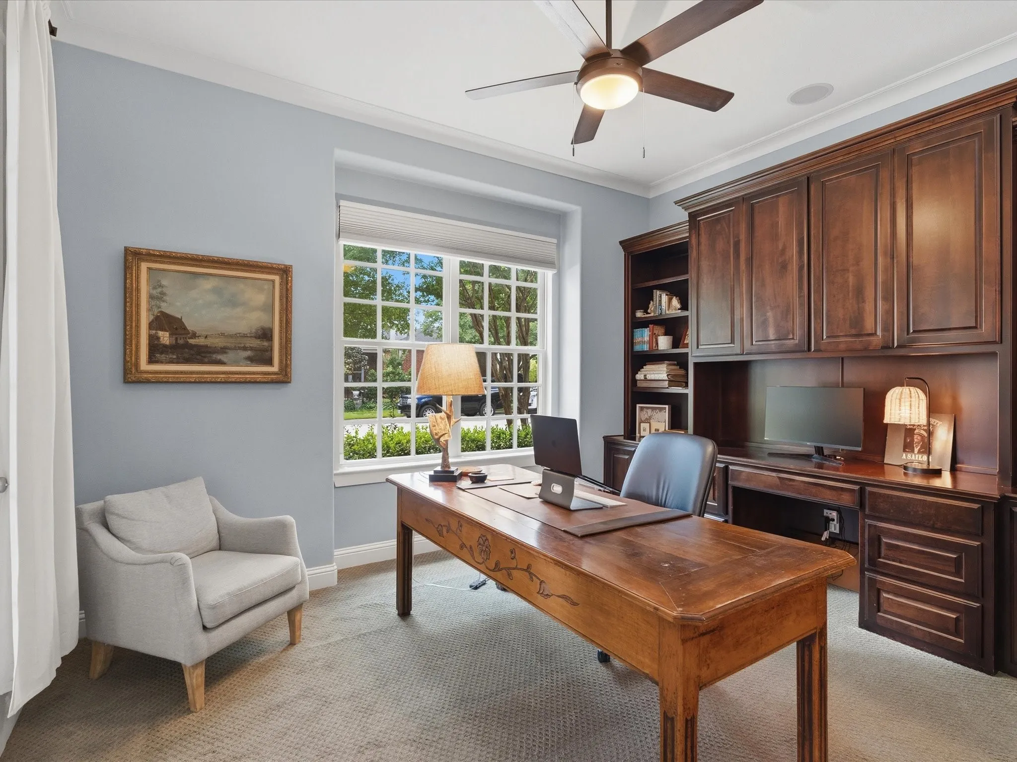 Custom built in cabinets in office