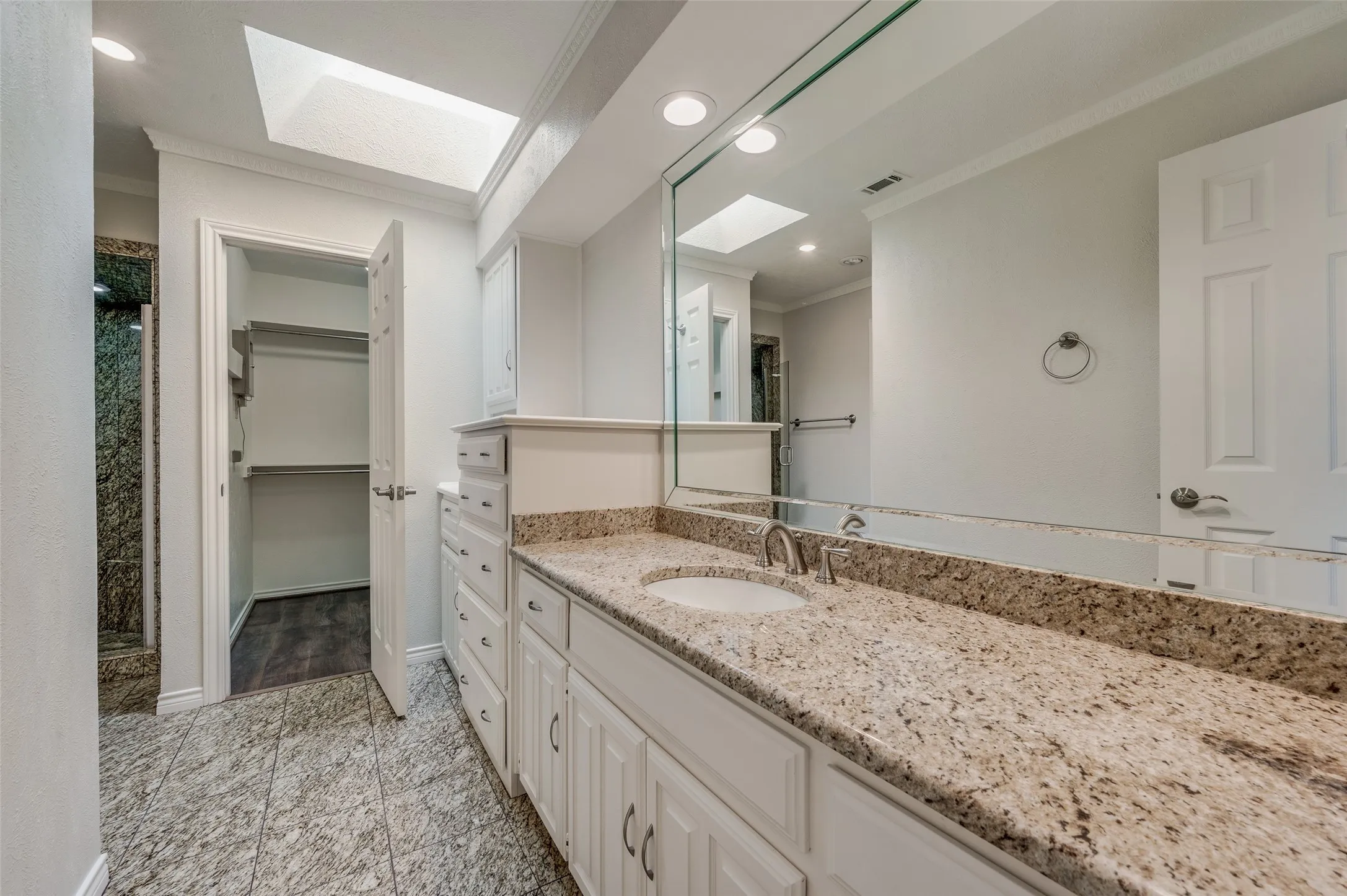 His bath and closet area
