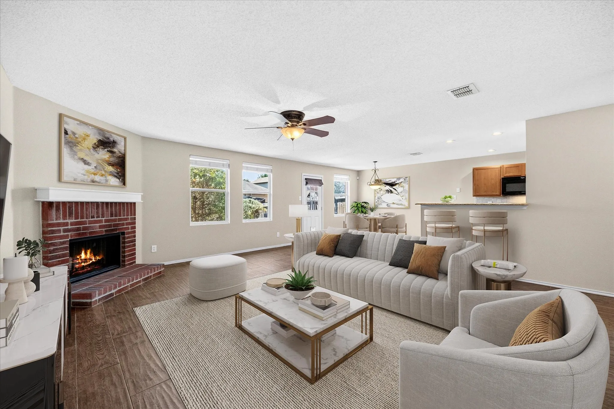 Virtually Staged Living Room