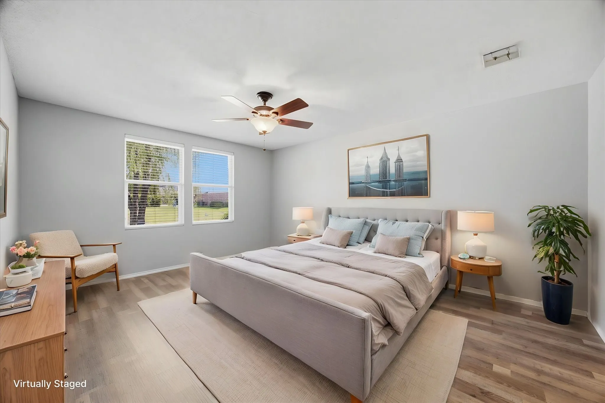 Virtually Staged Primary Bedroom