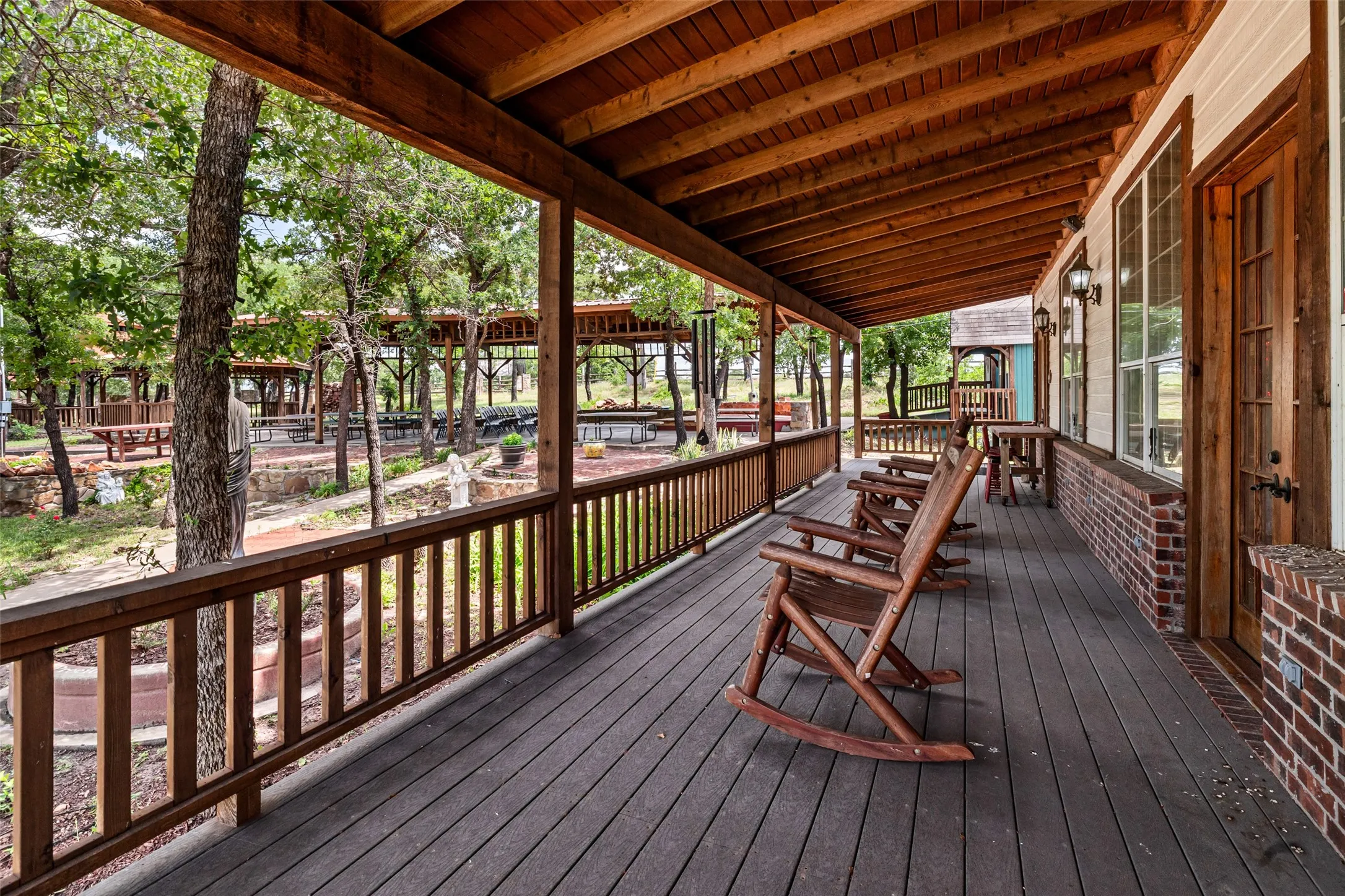 Front Porch view to Gazebos