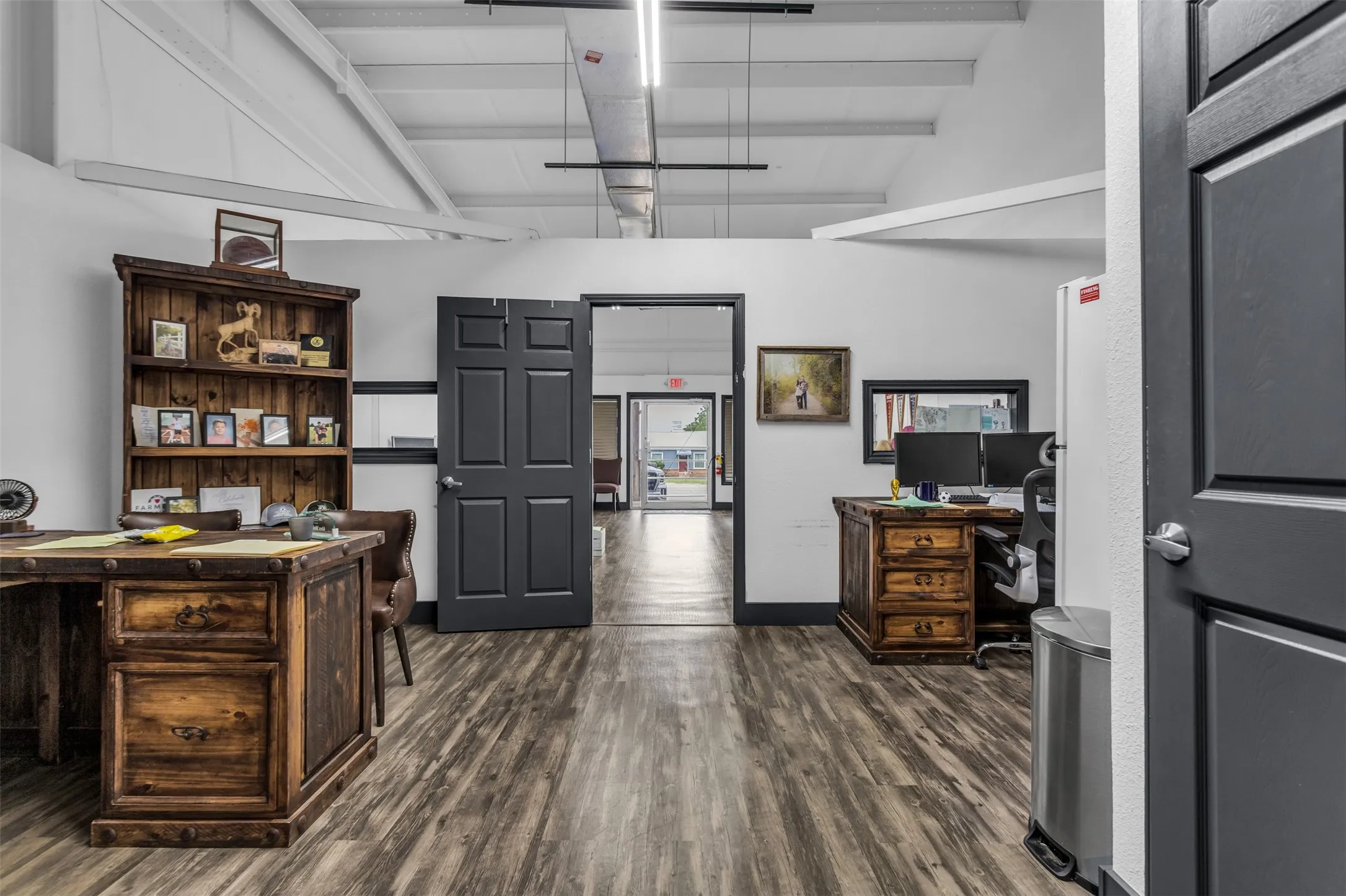 Back office with restroom