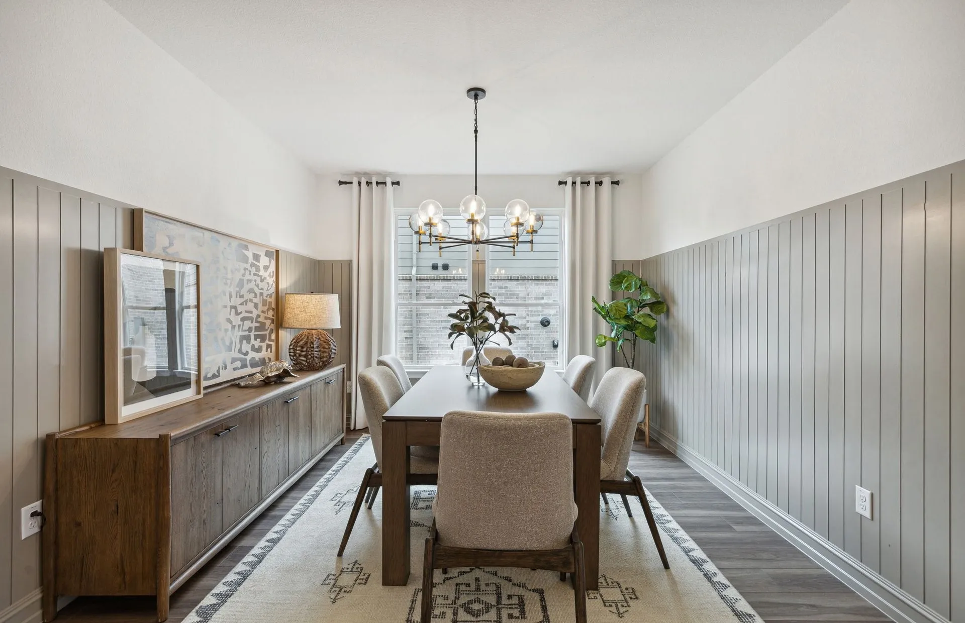 *Model Representation - Formal dining room with large windows