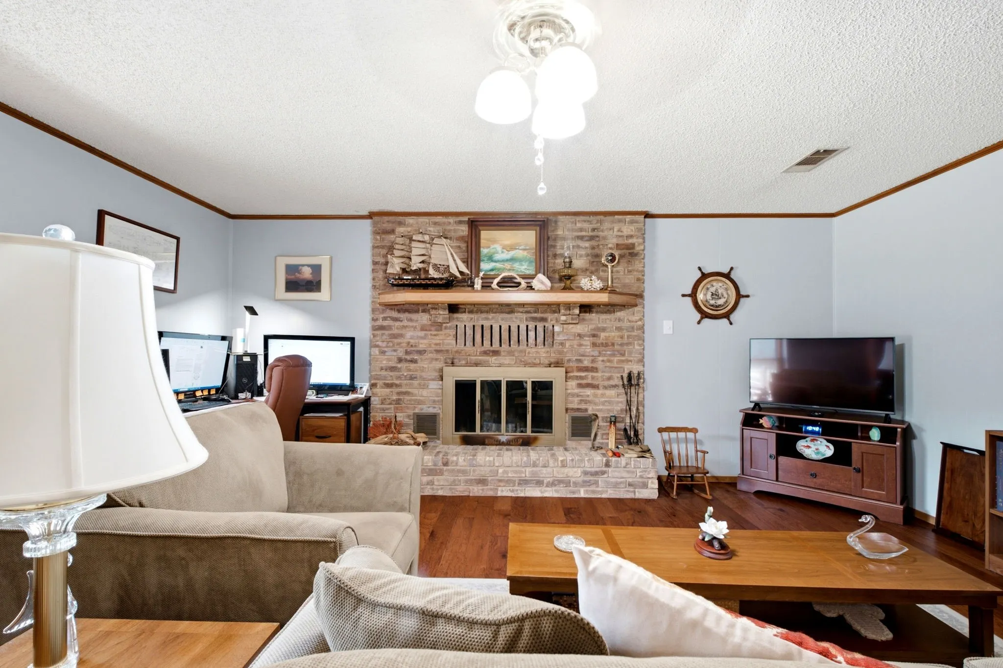 Living Room with a WBFP with a Blower.