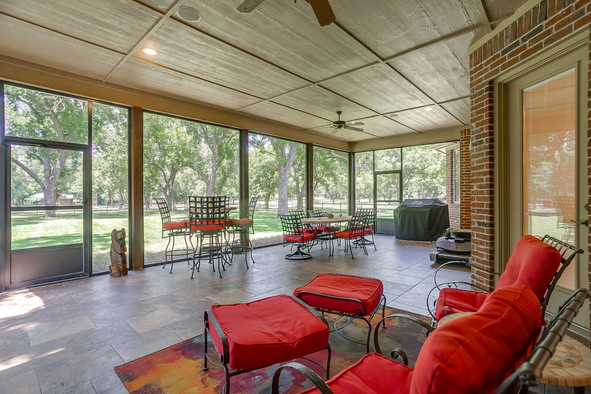 Screened in patio with two exit points