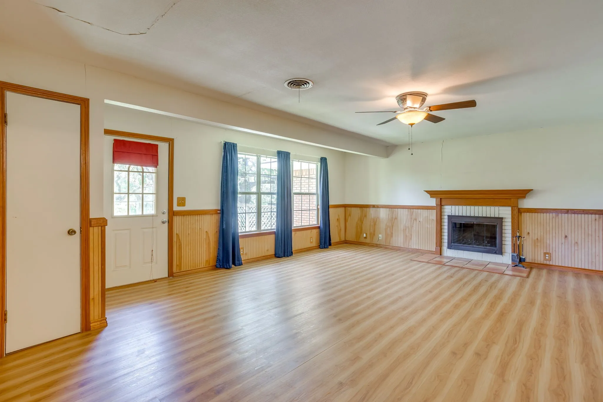 Wood Burning Fireplace- Living room- Main house