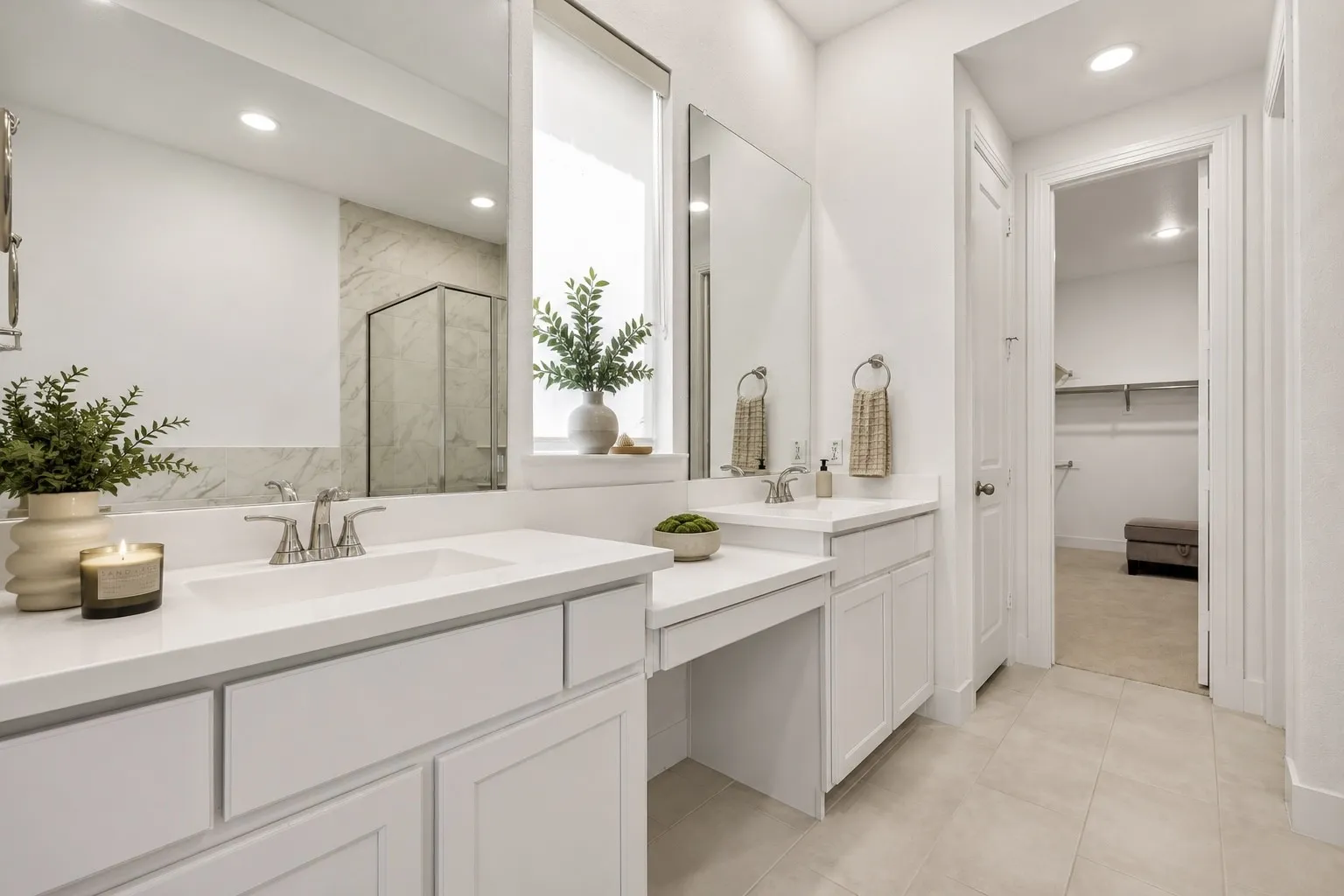 PRIMARY DOUBLE SINK AND VANITY