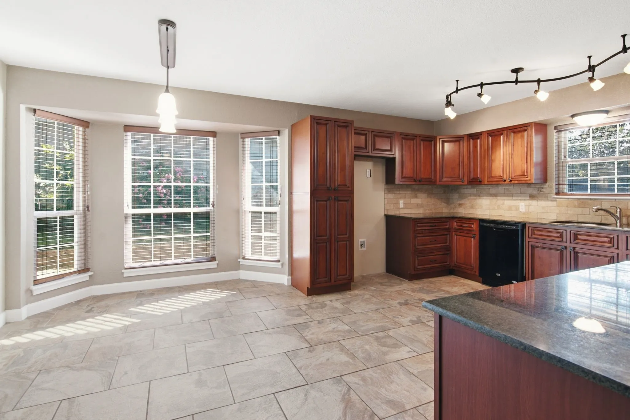 view of the kitchen from the breakfast area