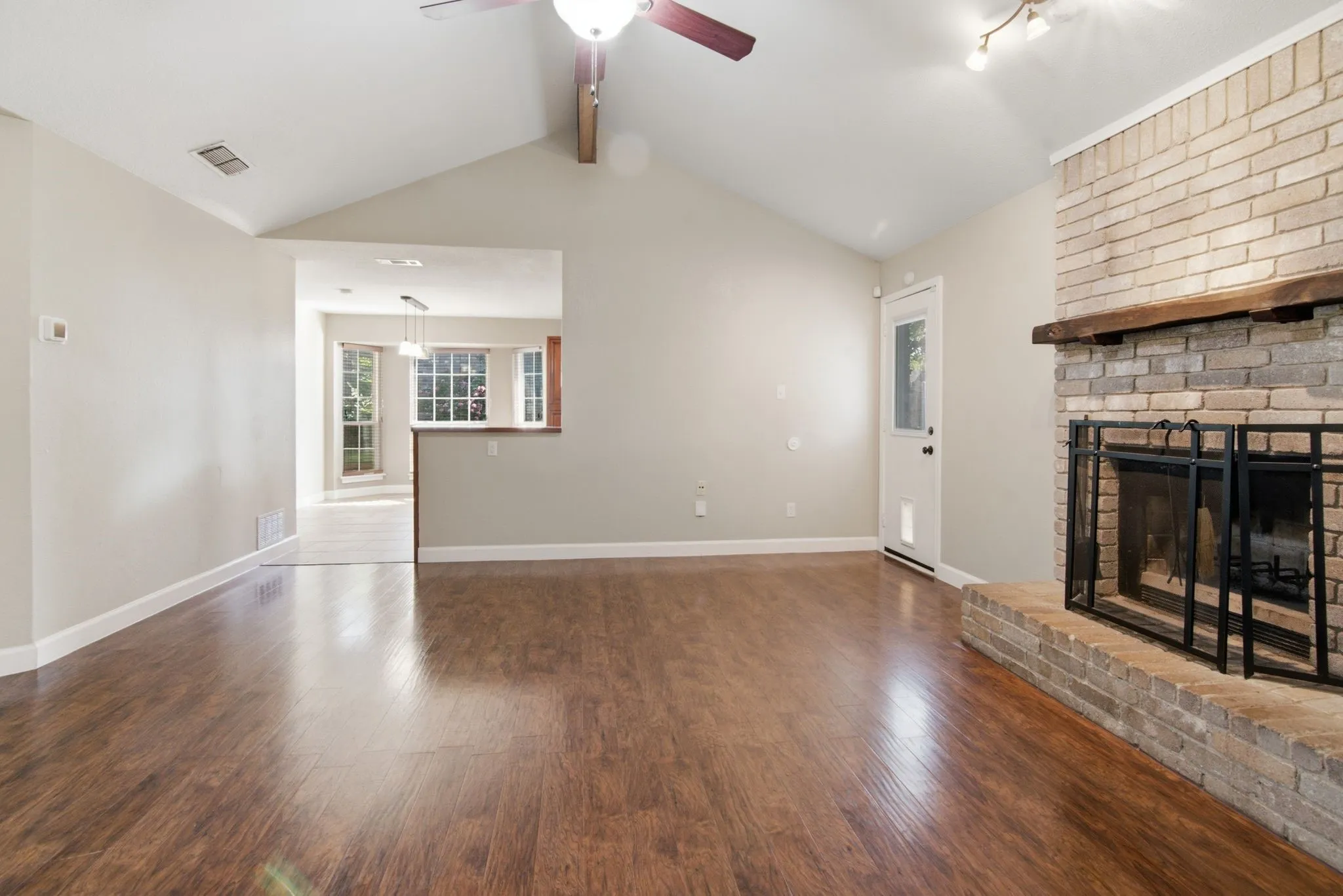 looking into the breakfast area from the living room