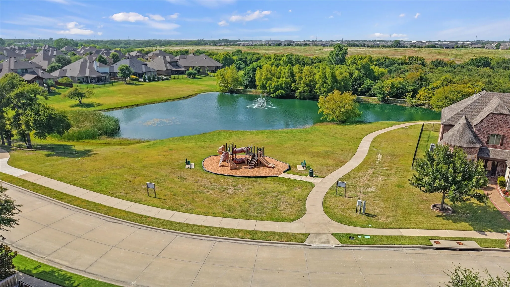 Walking distance to the fishing pond and playground