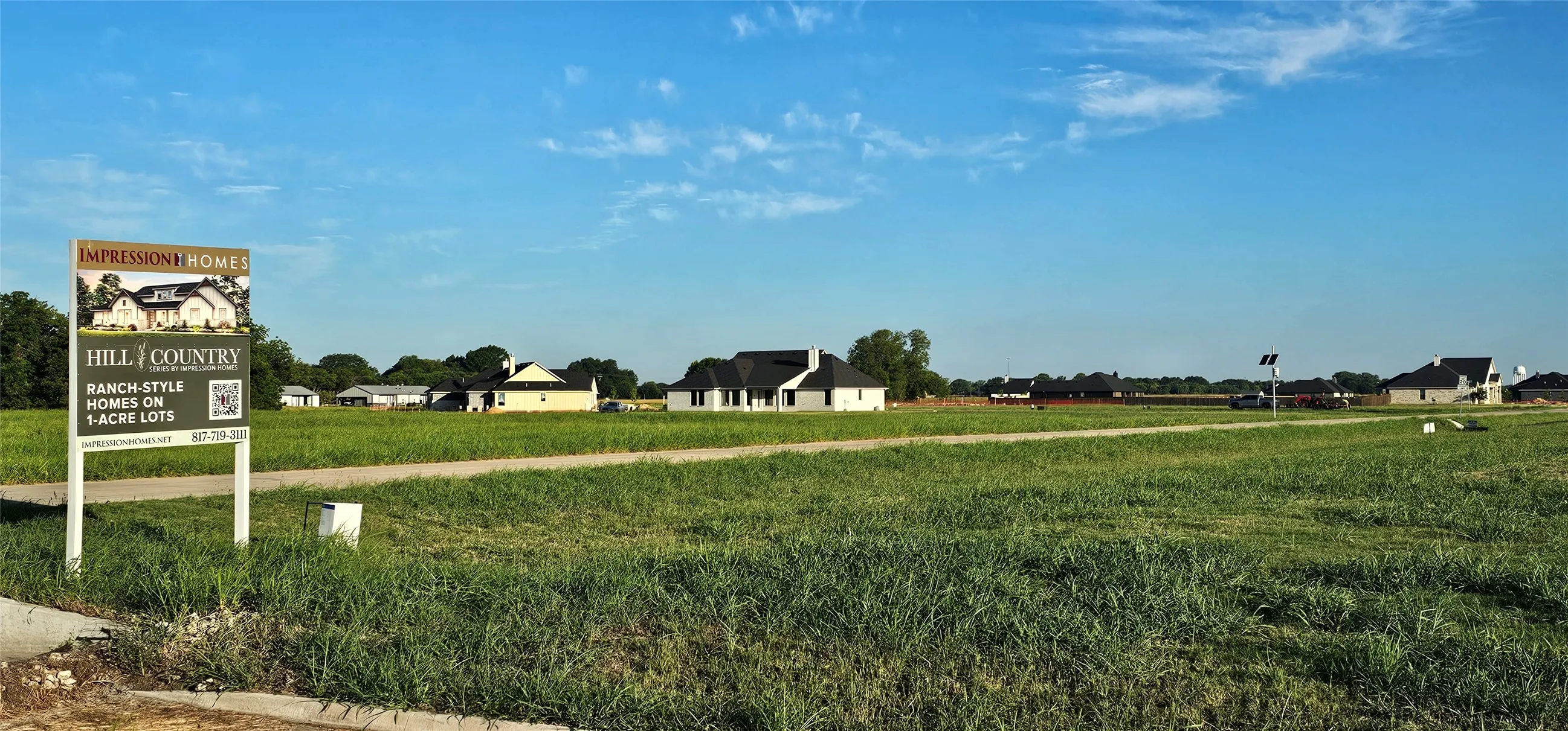 Nearby residential area with custom-built homes.